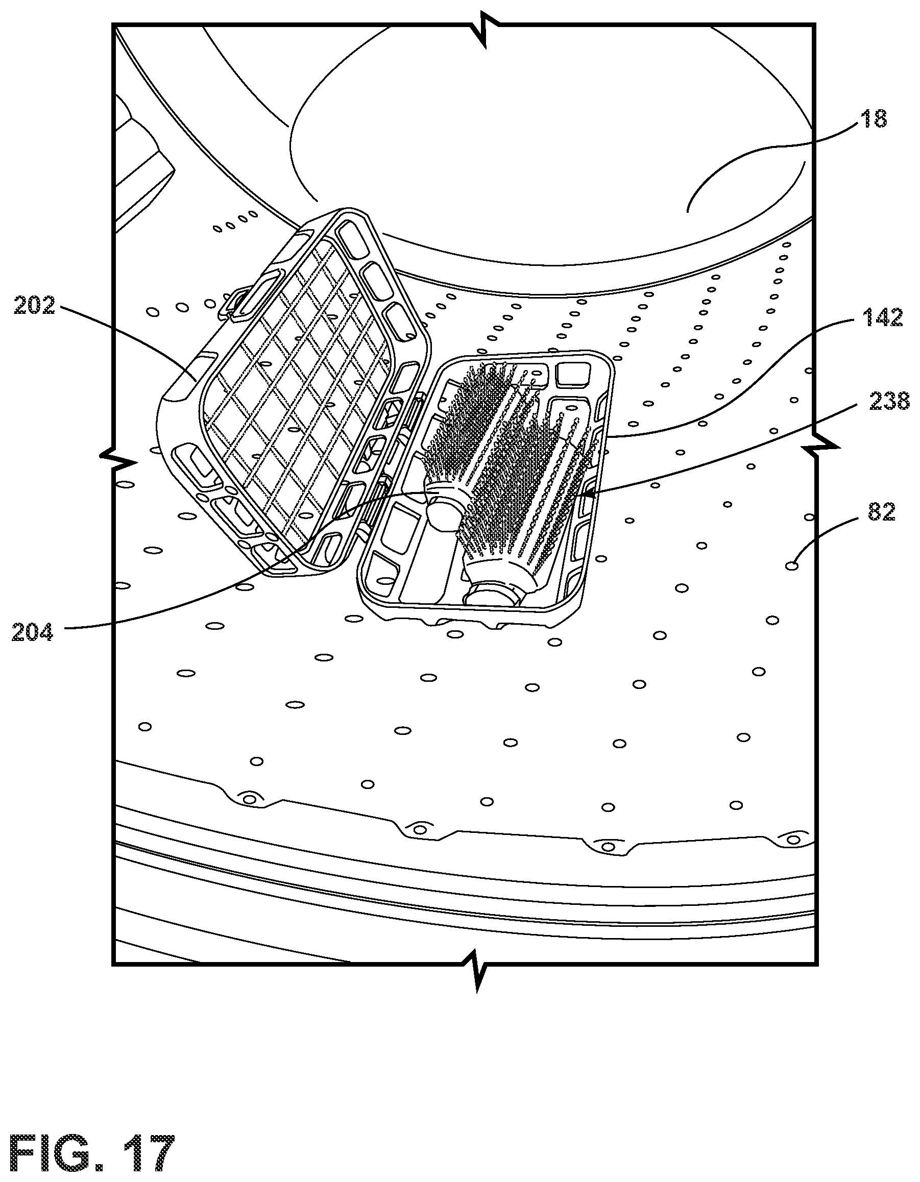 Patent US12139843 Figure 15 – Foreign substrate collector for a laundry appliance