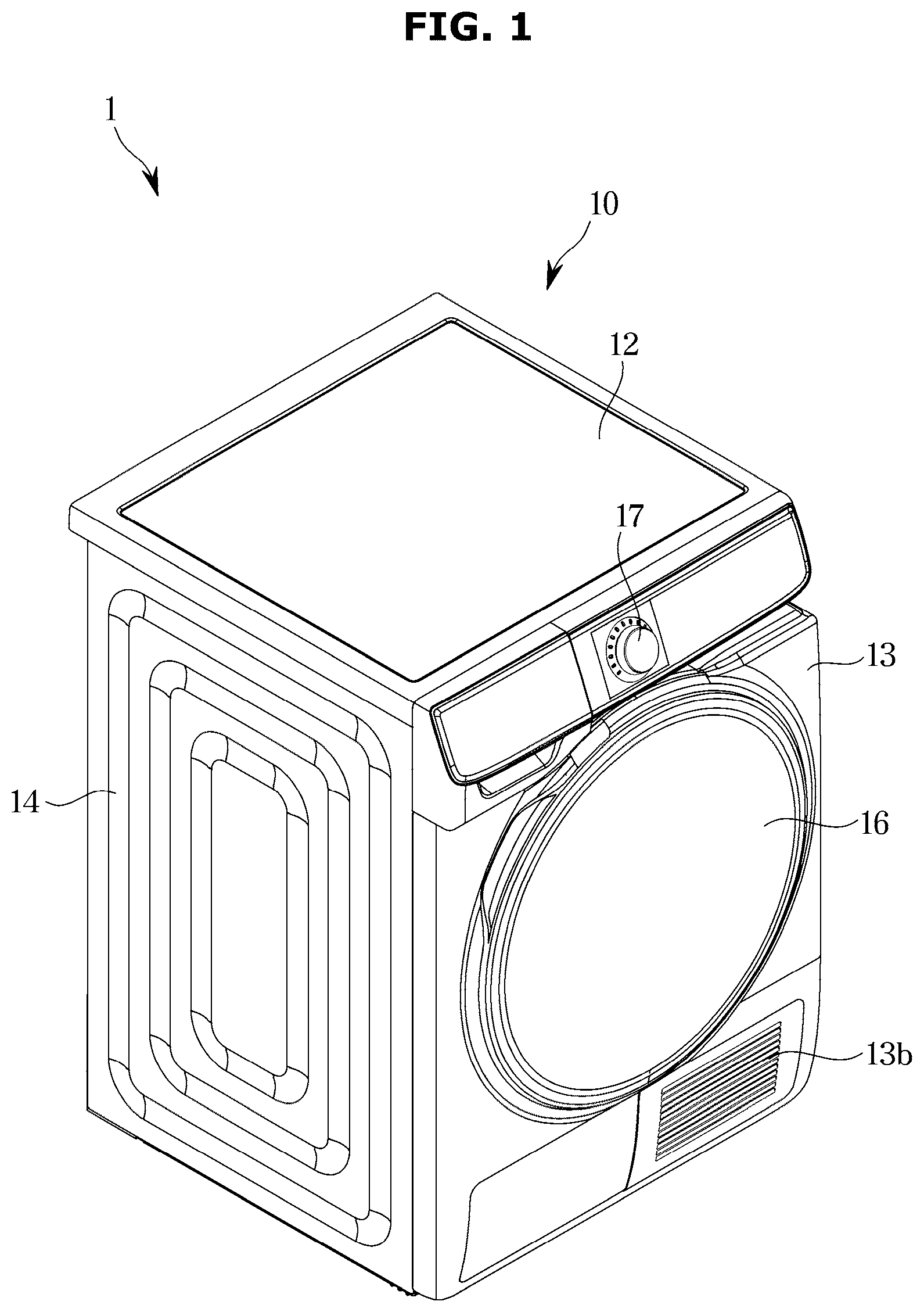 Patent US12139844 Figure 1 – Clothing dryer
