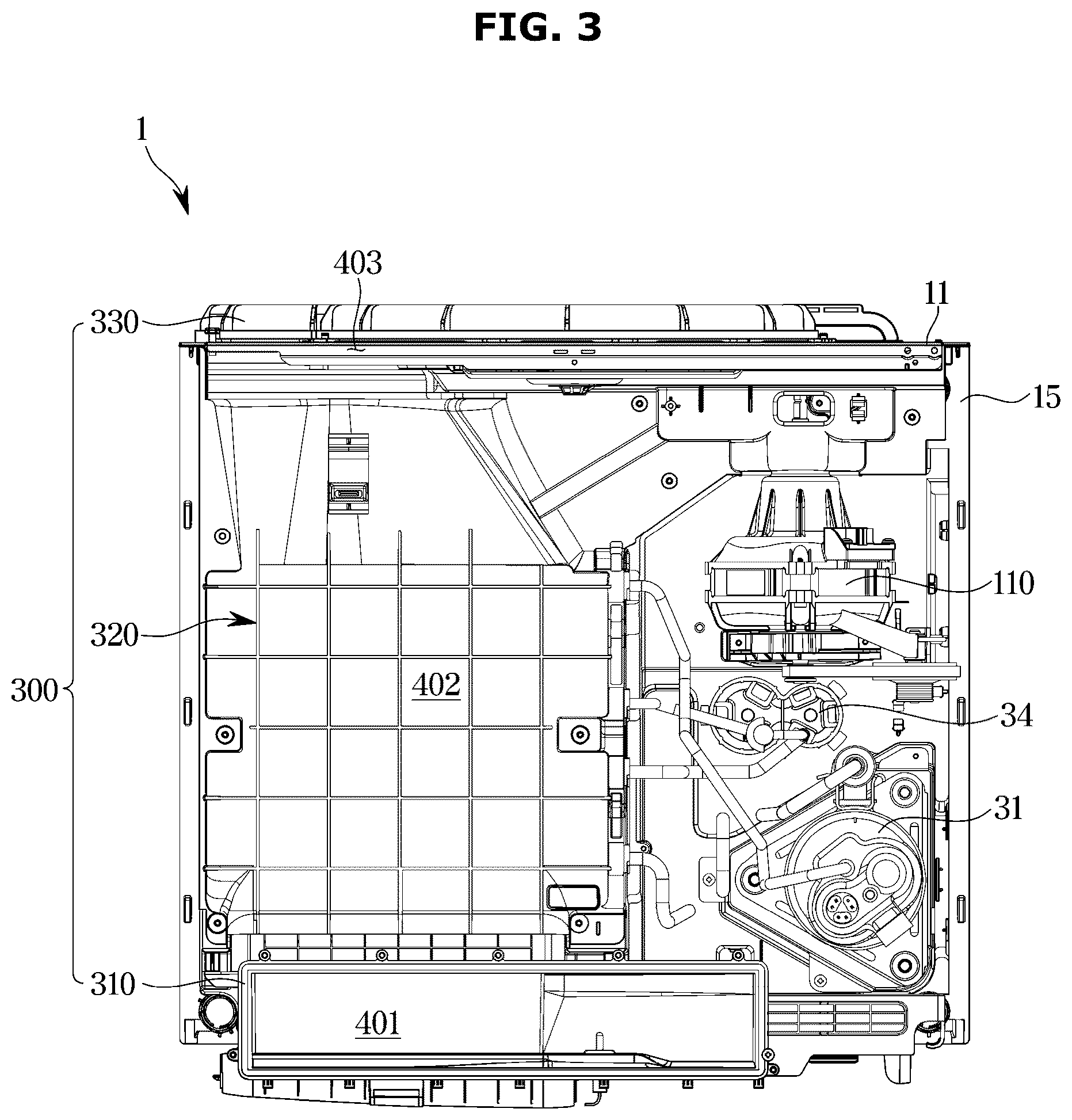 Patent US12139844 Figure 3 – Clothing dryer