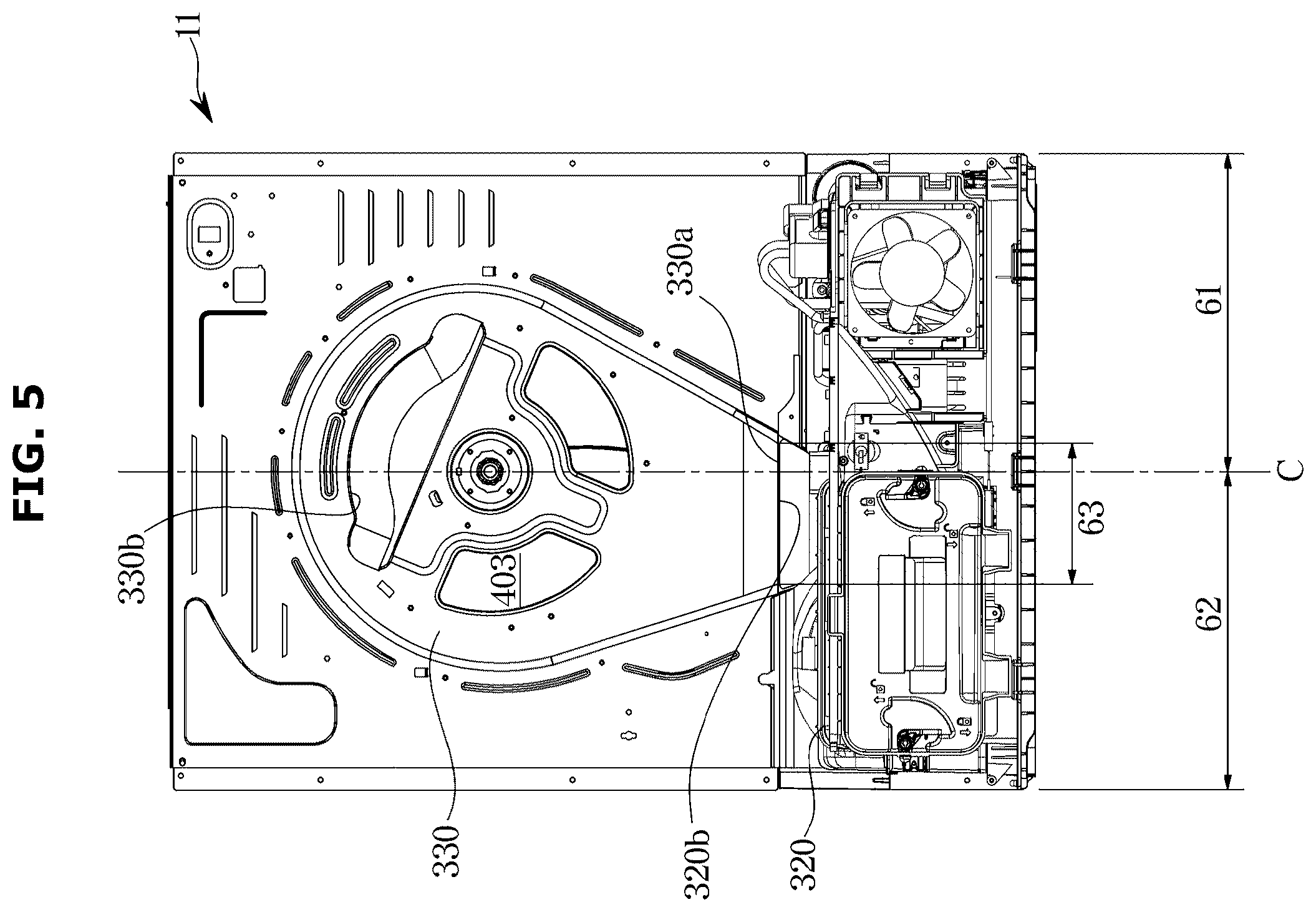 Patent US12139844 Figure 5 – Clothing dryer