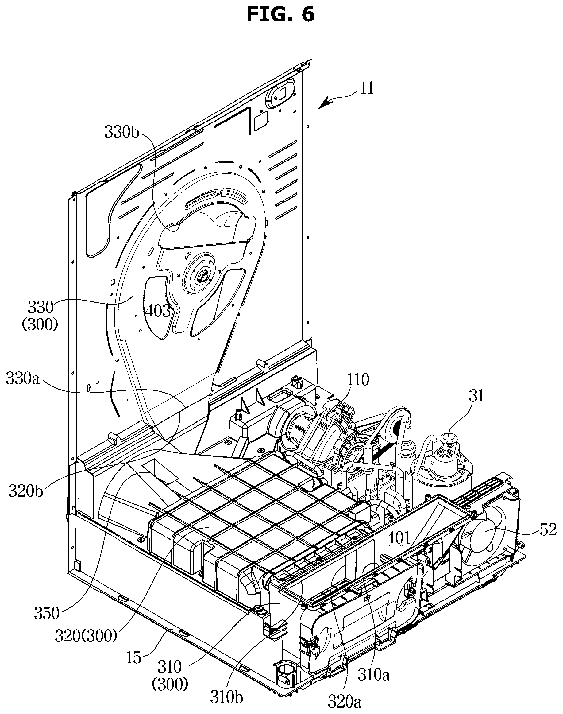 Patent US12139844 Figure 6 – Clothing dryer