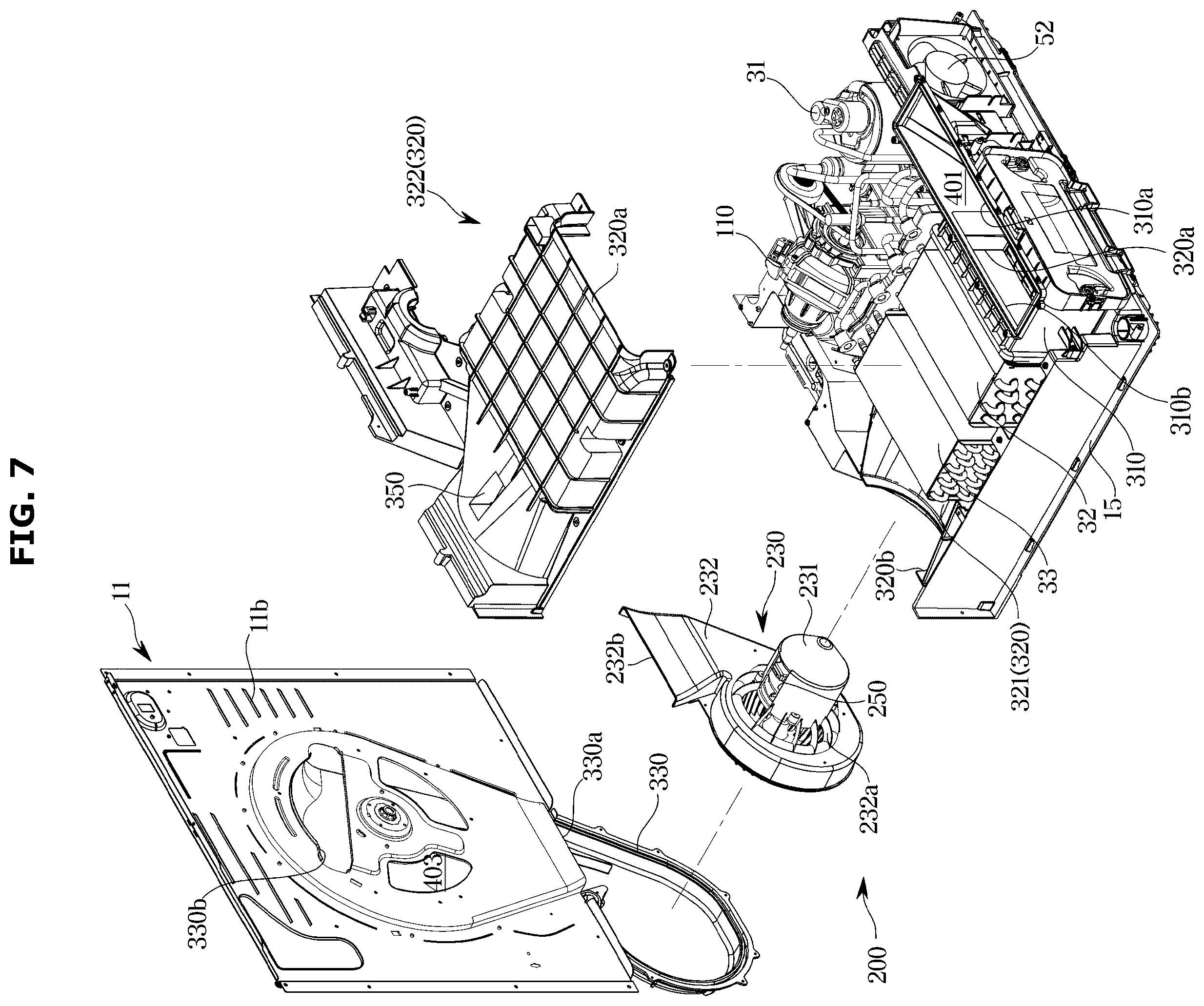 Patent US12139844 Figure 7 – Clothing dryer