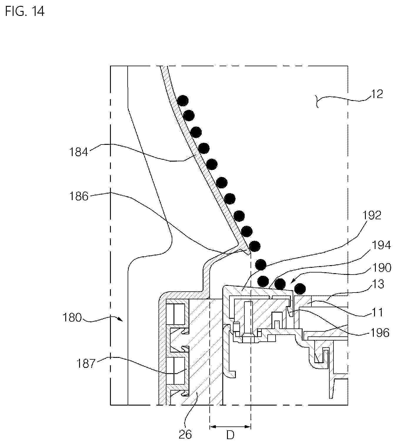 Patent US12139845 Figure 8 – Clothes treatment apparatus