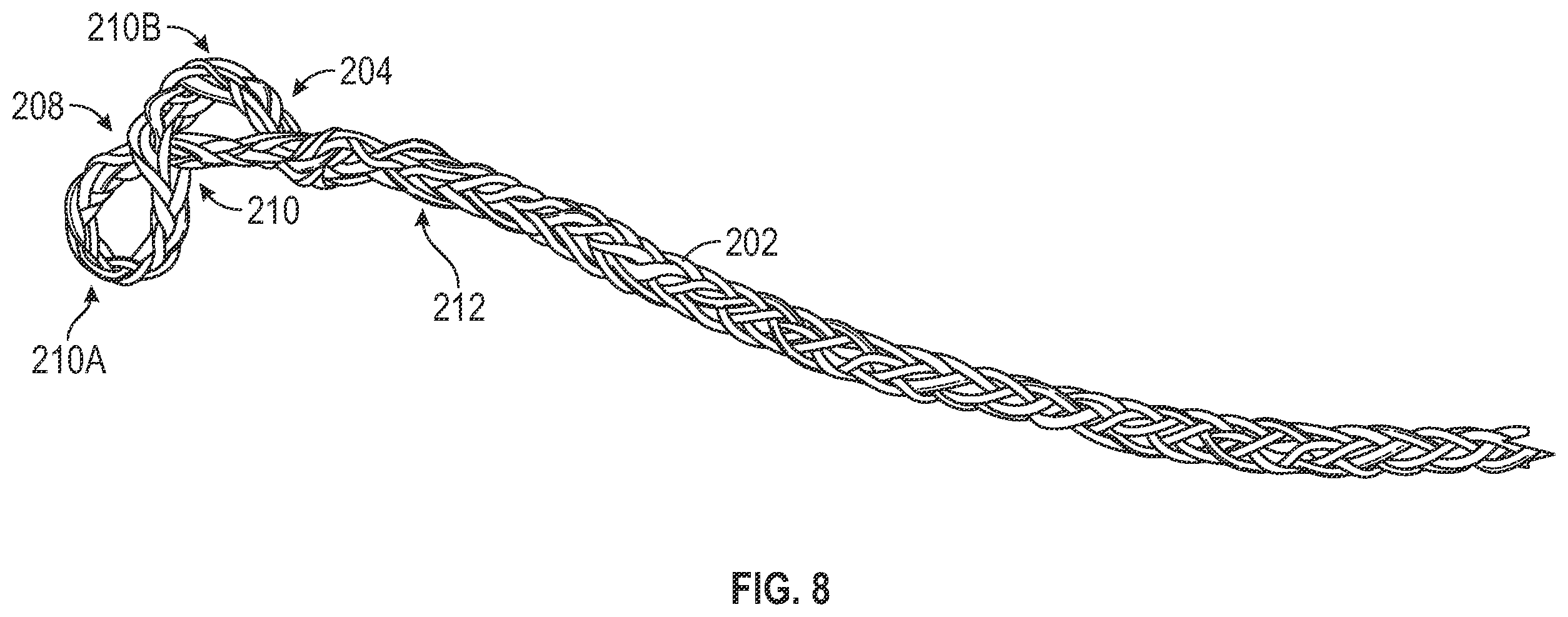 Patent US12139849 Figure 8 – Winch line for soft shackling