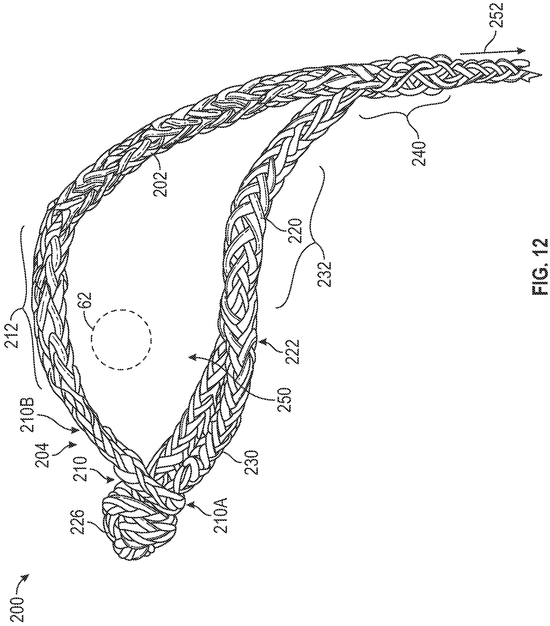 Patent US12139849 Figure 12 – Winch line for soft shackling