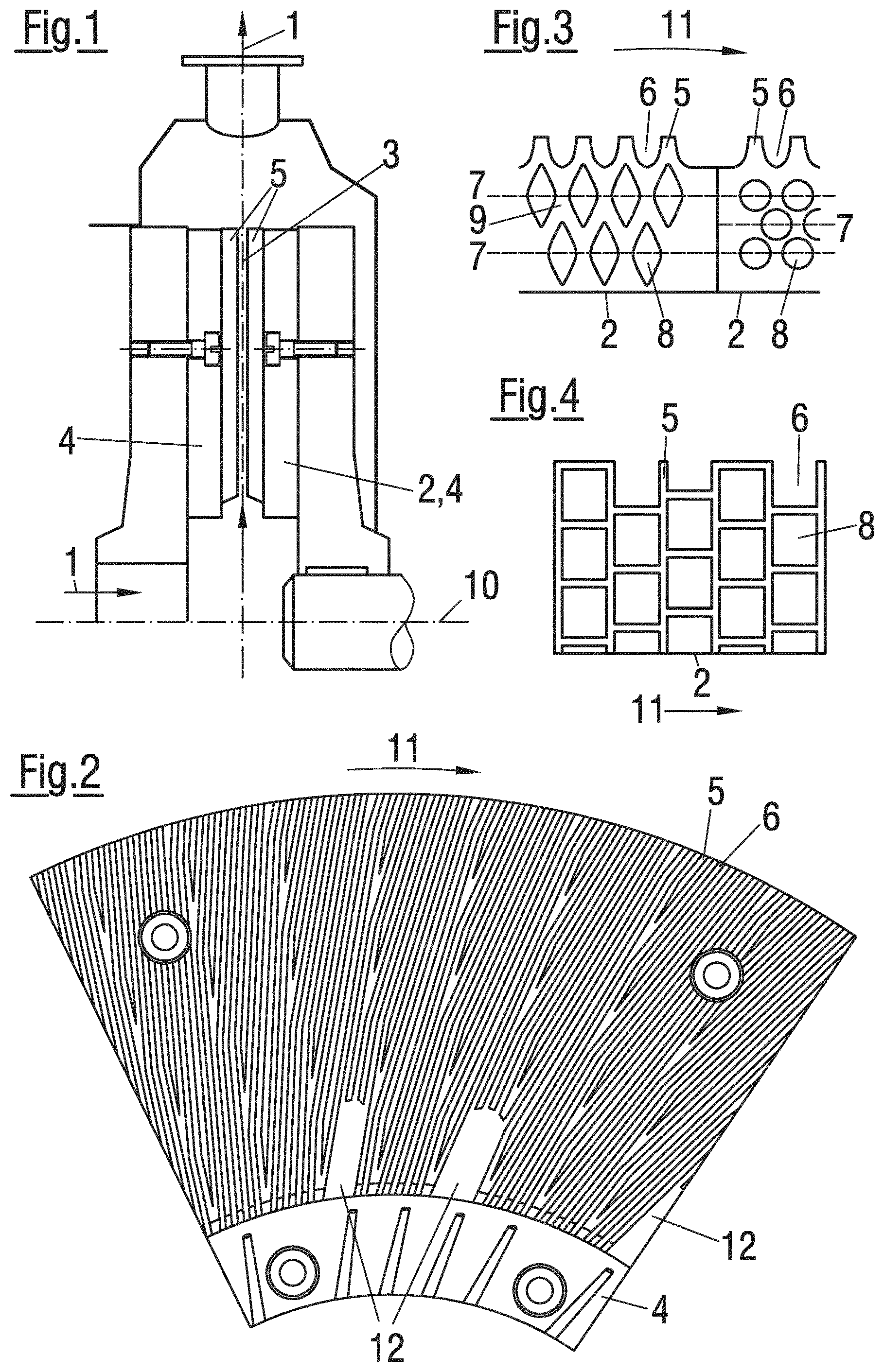 Patent US12139854 Figure 1 – Refiner plate segment