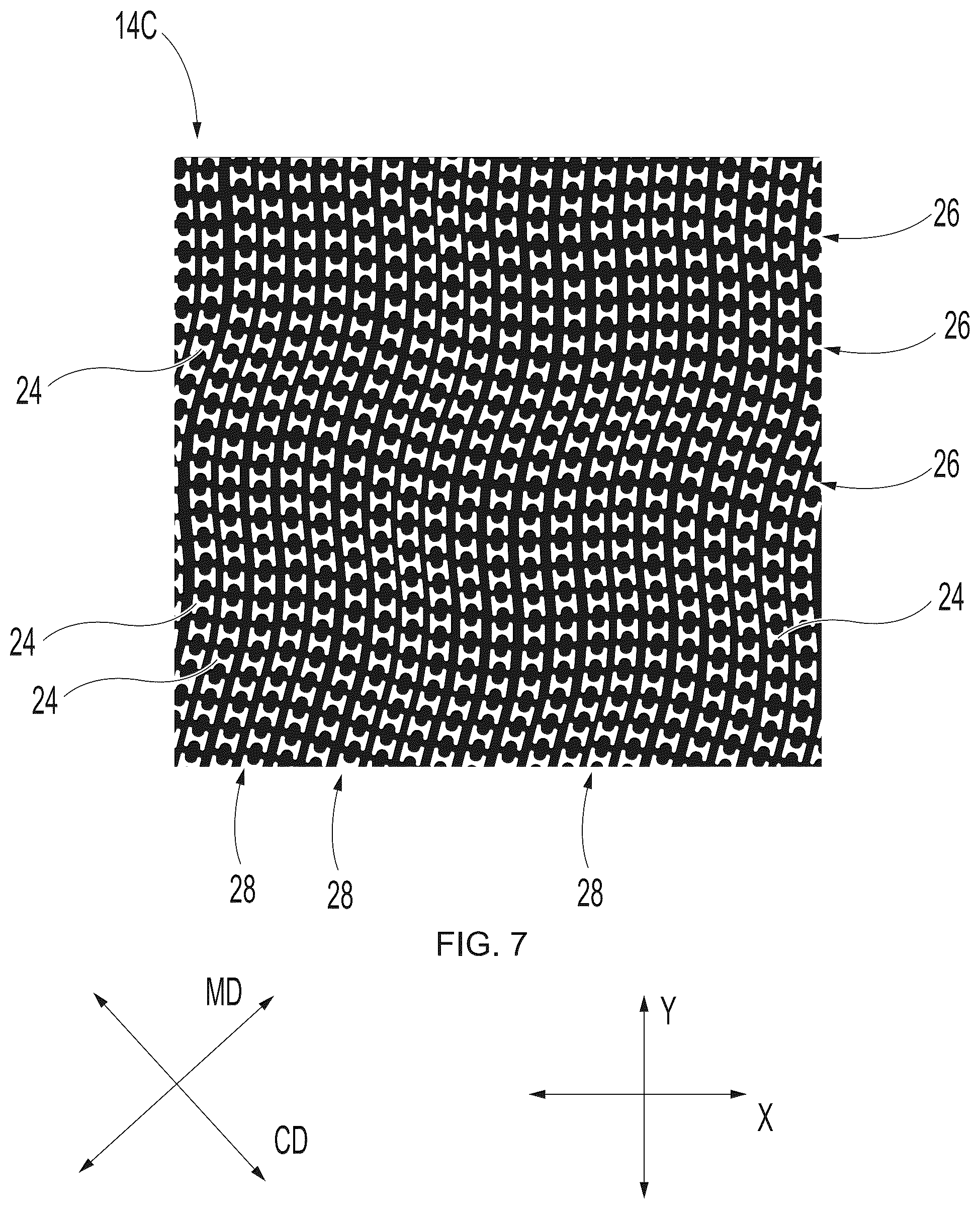 Patent US12139855 Figure 7 – Discrete cells comprising a leg and/or a concavity