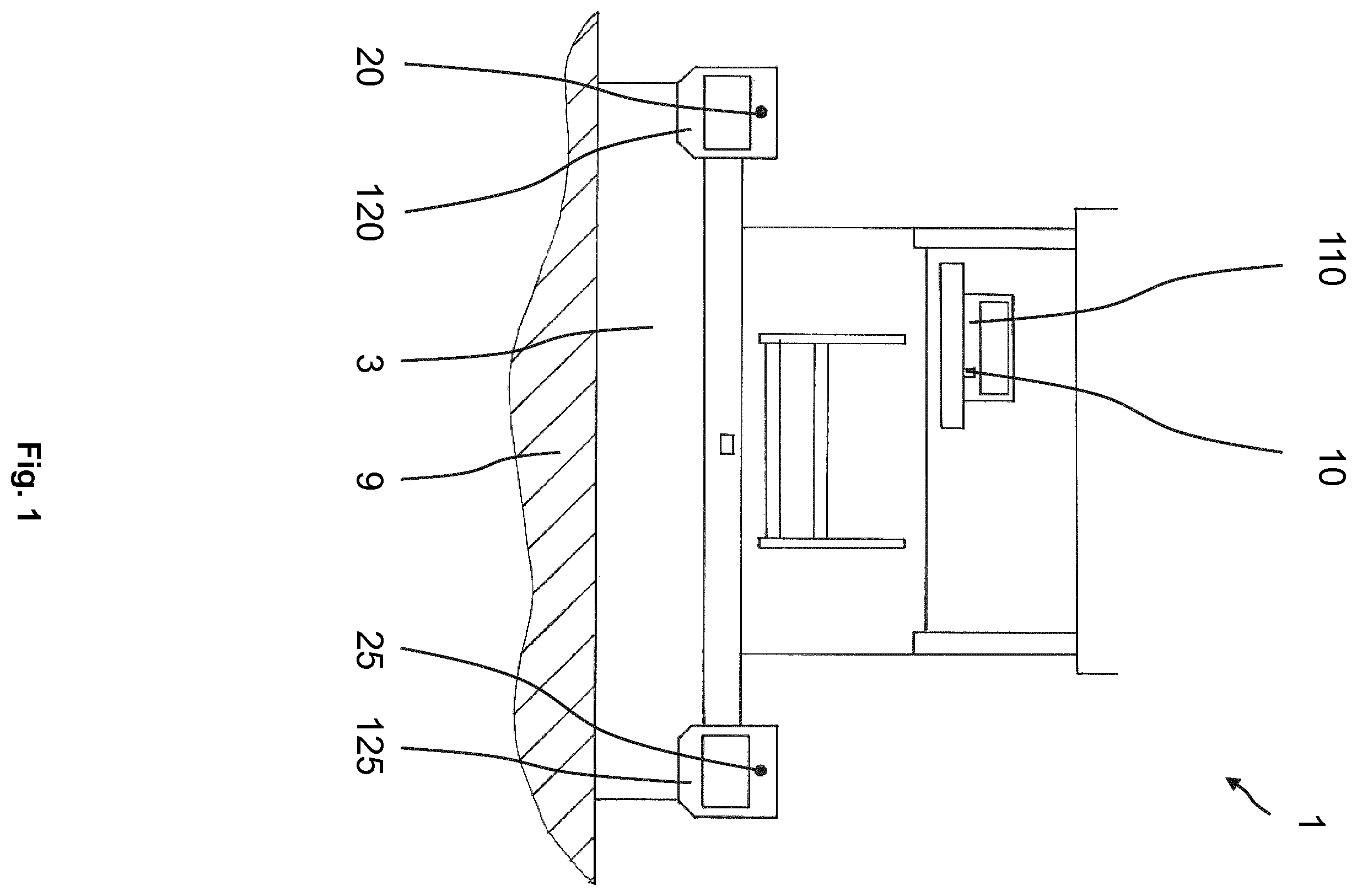 Patent US12139860 Figure 1 – Paver with releasable control panel having an emergency stop switch