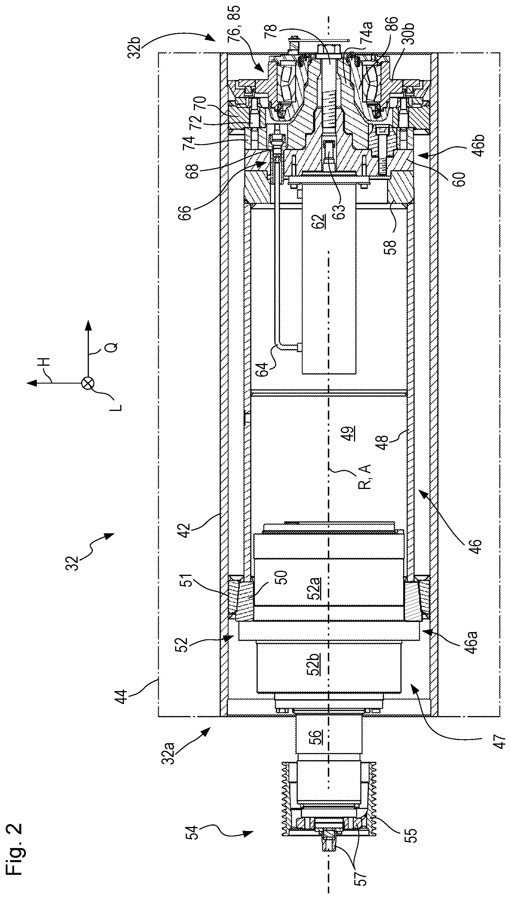 Patent US12139861 Figure 2 – Earth working machine having a rotatable working apparatus axially positionally retainable with high tightening torque by means of a central bolt arrangement, and method for establishing and releasing such retention