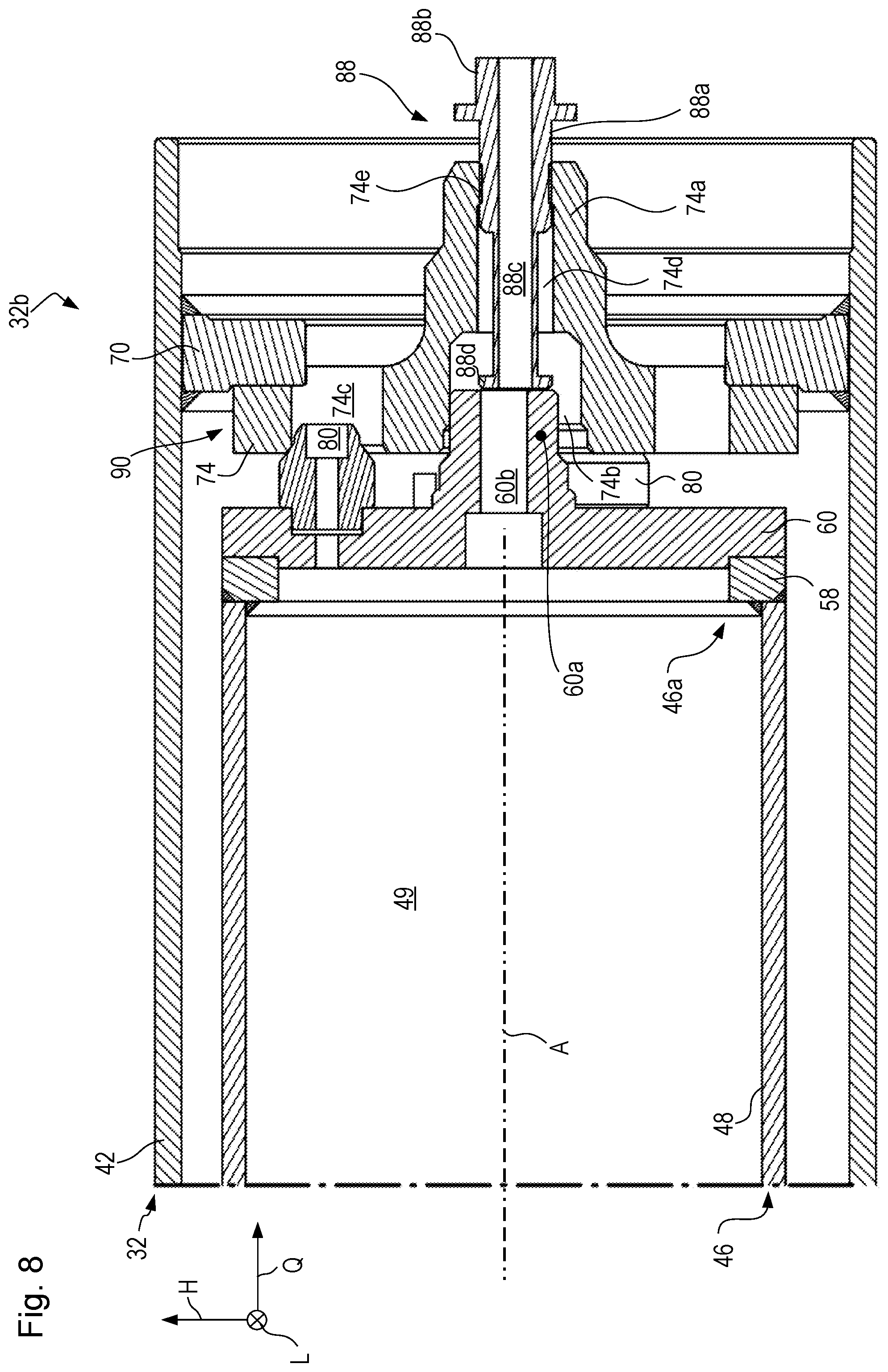 Patent US12139861 Figure 7 – Earth working machine having a rotatable working apparatus axially positionally retainable with high tightening torque by means of a central bolt arrangement, and method for establishing and releasing such retention