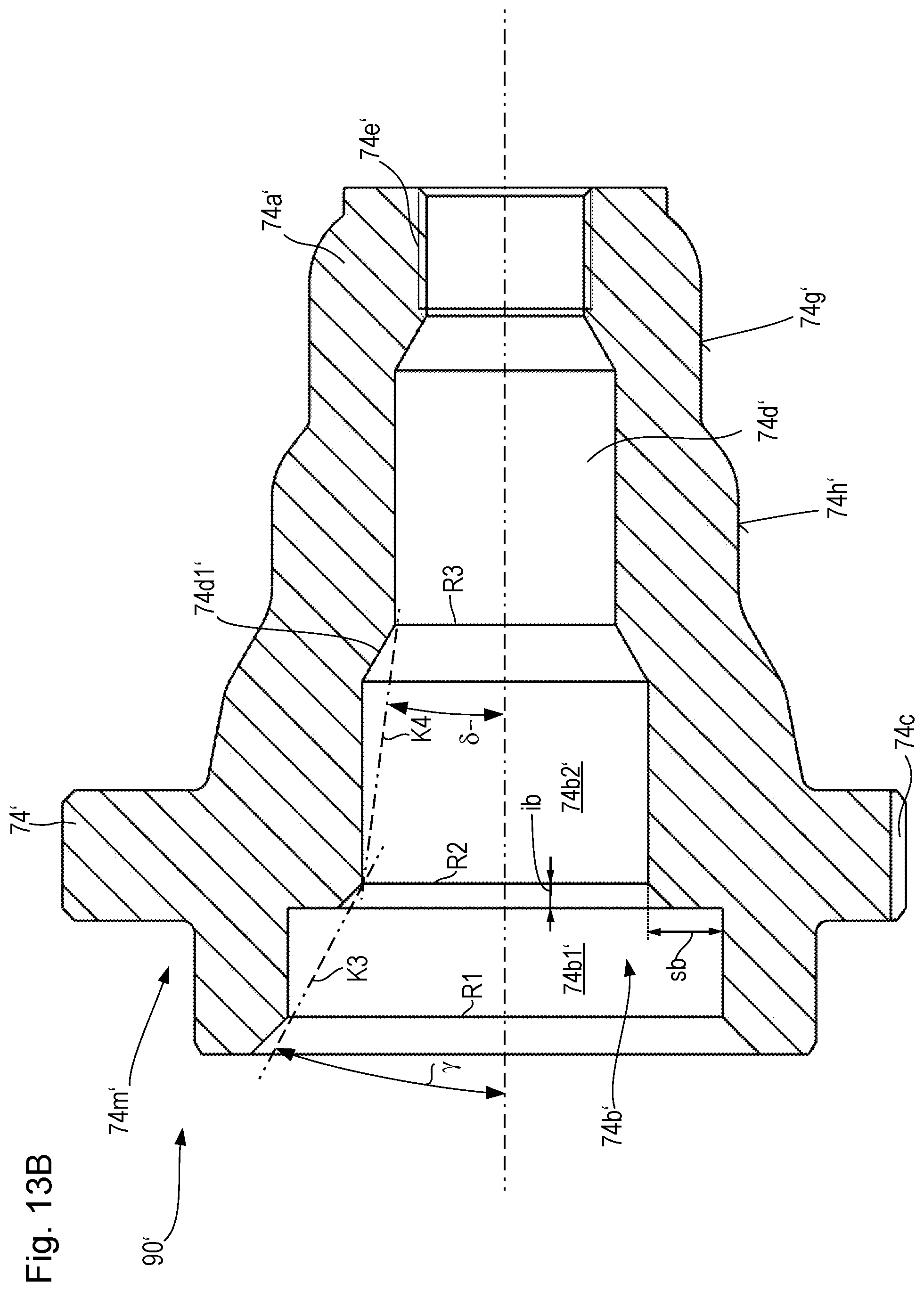 Patent US12139861 Figure 13 – Earth working machine having a rotatable working apparatus axially positionally retainable with high tightening torque by means of a central bolt arrangement, and method for establishing and releasing such retention