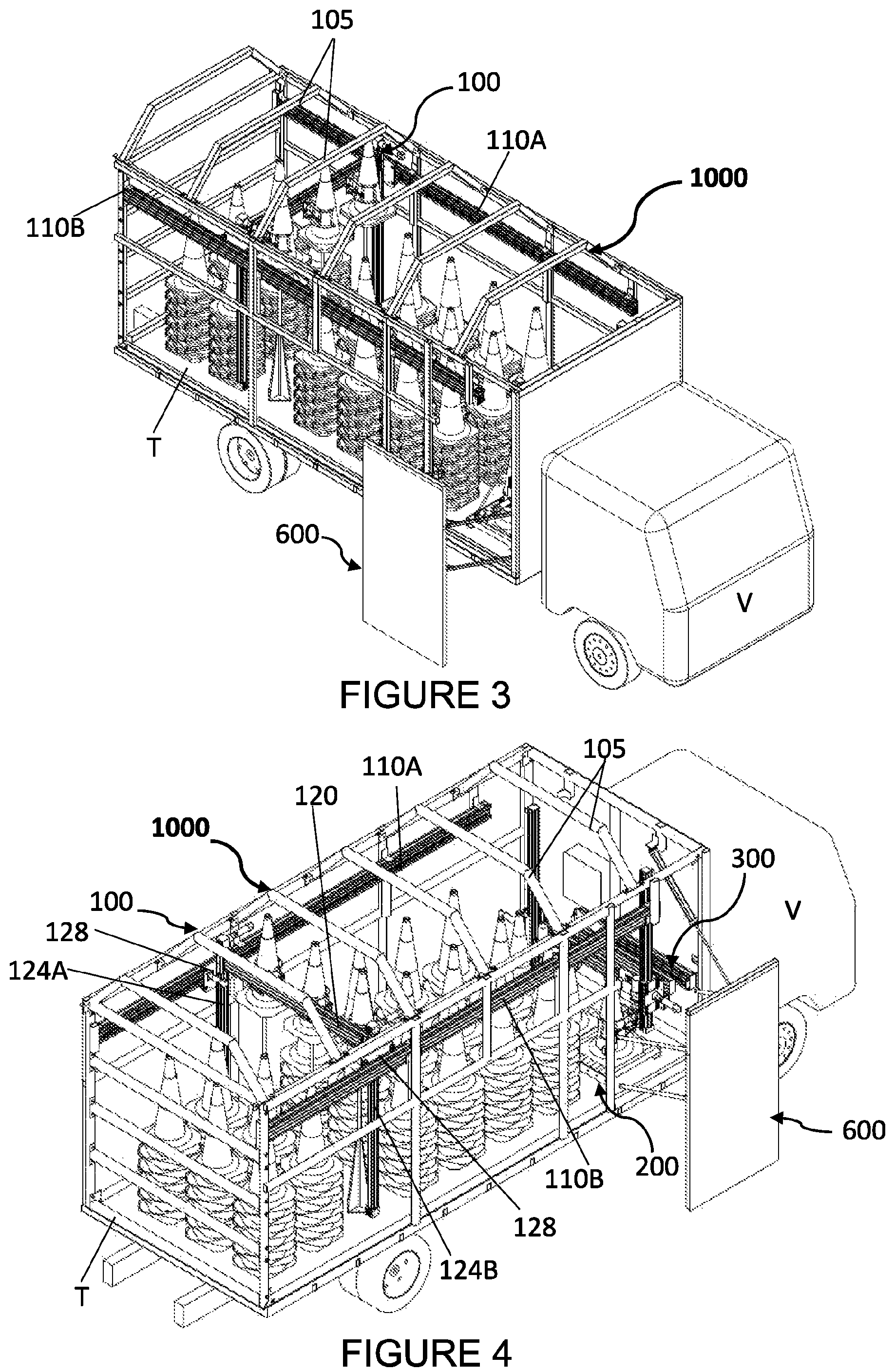 Patent US12139864 Figure 2 – Vehicle mounted system for deploying and retrieving traffic barriers