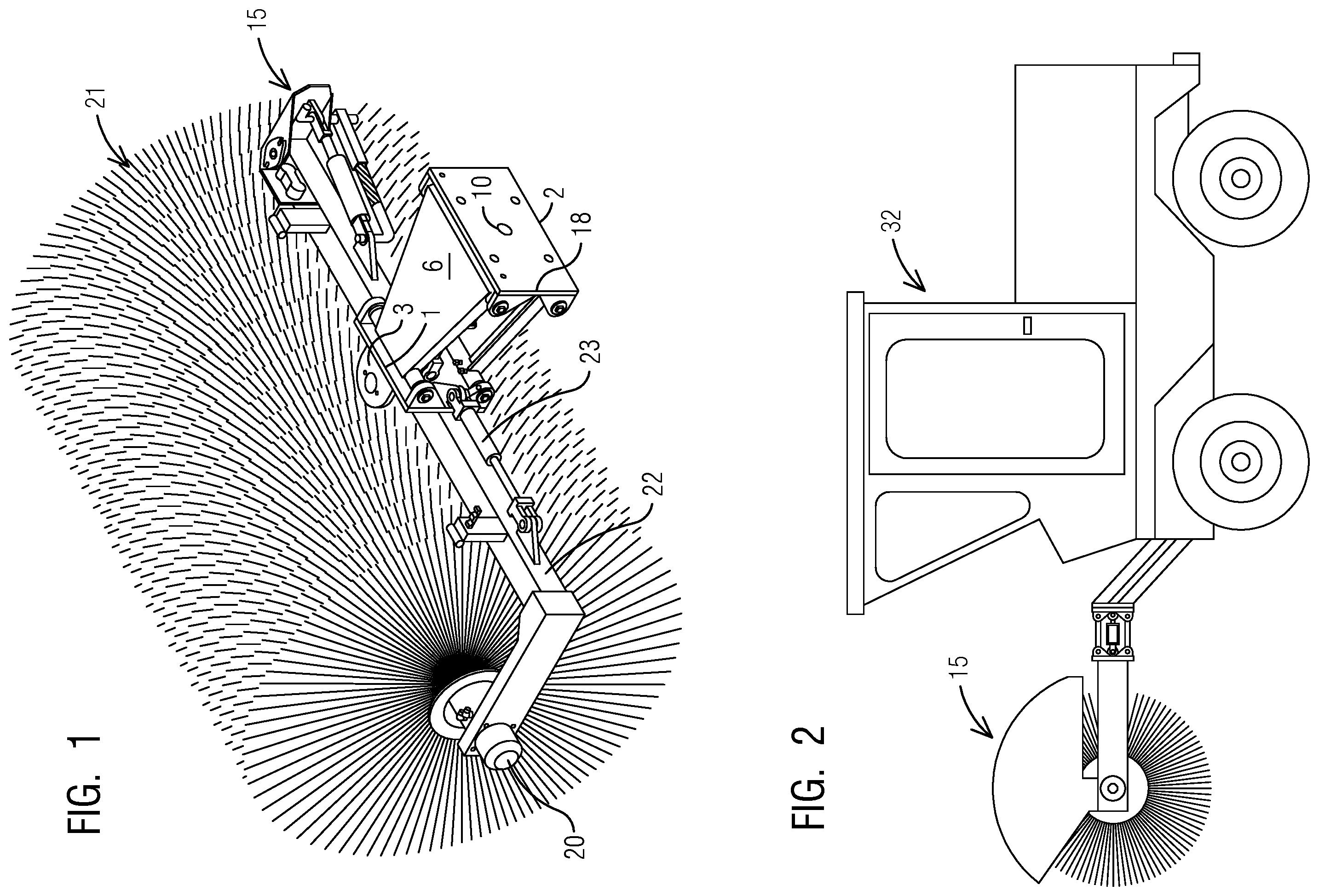Patent US12139865 Figure 1 – Floating brush sweeper
