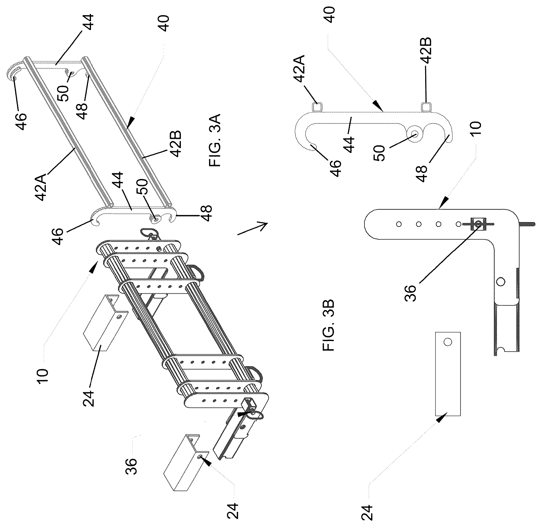 Patent US12139866 Figure 3 – Adapter assemblies and methods for mounting implements and accessories to passenger vehicles therewith