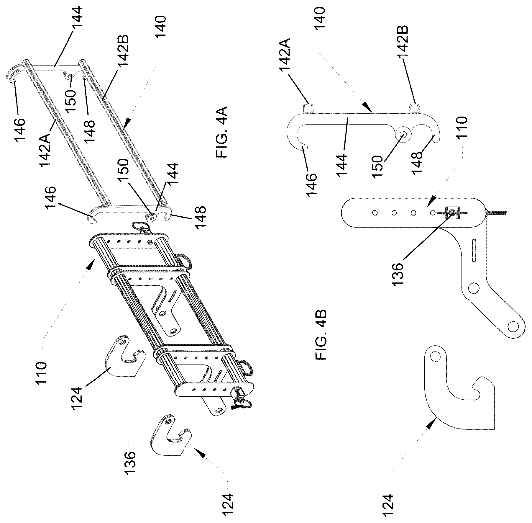 Patent US12139866 Figure 6 – Adapter assemblies and methods for mounting implements and accessories to passenger vehicles therewith