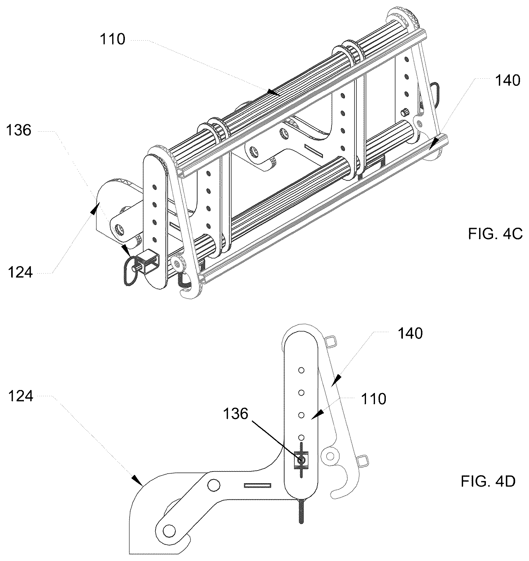 Patent US12139866 Figure 7 – Adapter assemblies and methods for mounting implements and accessories to passenger vehicles therewith