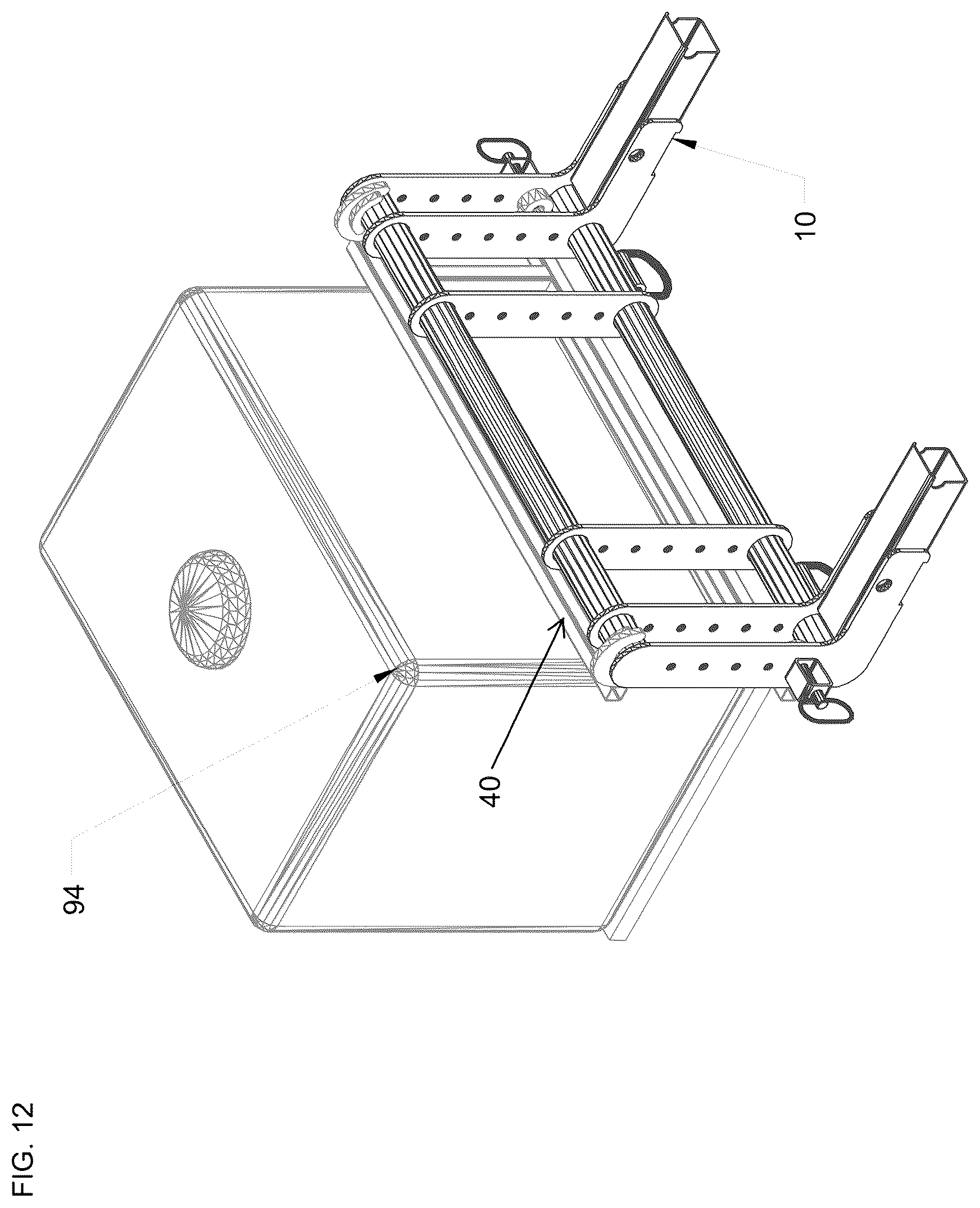 Patent US12139866 Figure 16 – Adapter assemblies and methods for mounting implements and accessories to passenger vehicles therewith