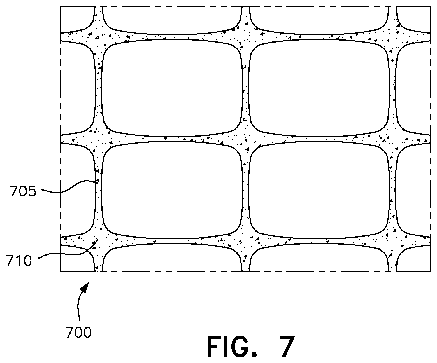 Patent US12139870 Figure 7 – Multilayer integral geogrids having a cellular layer structure, and methods of making and using same