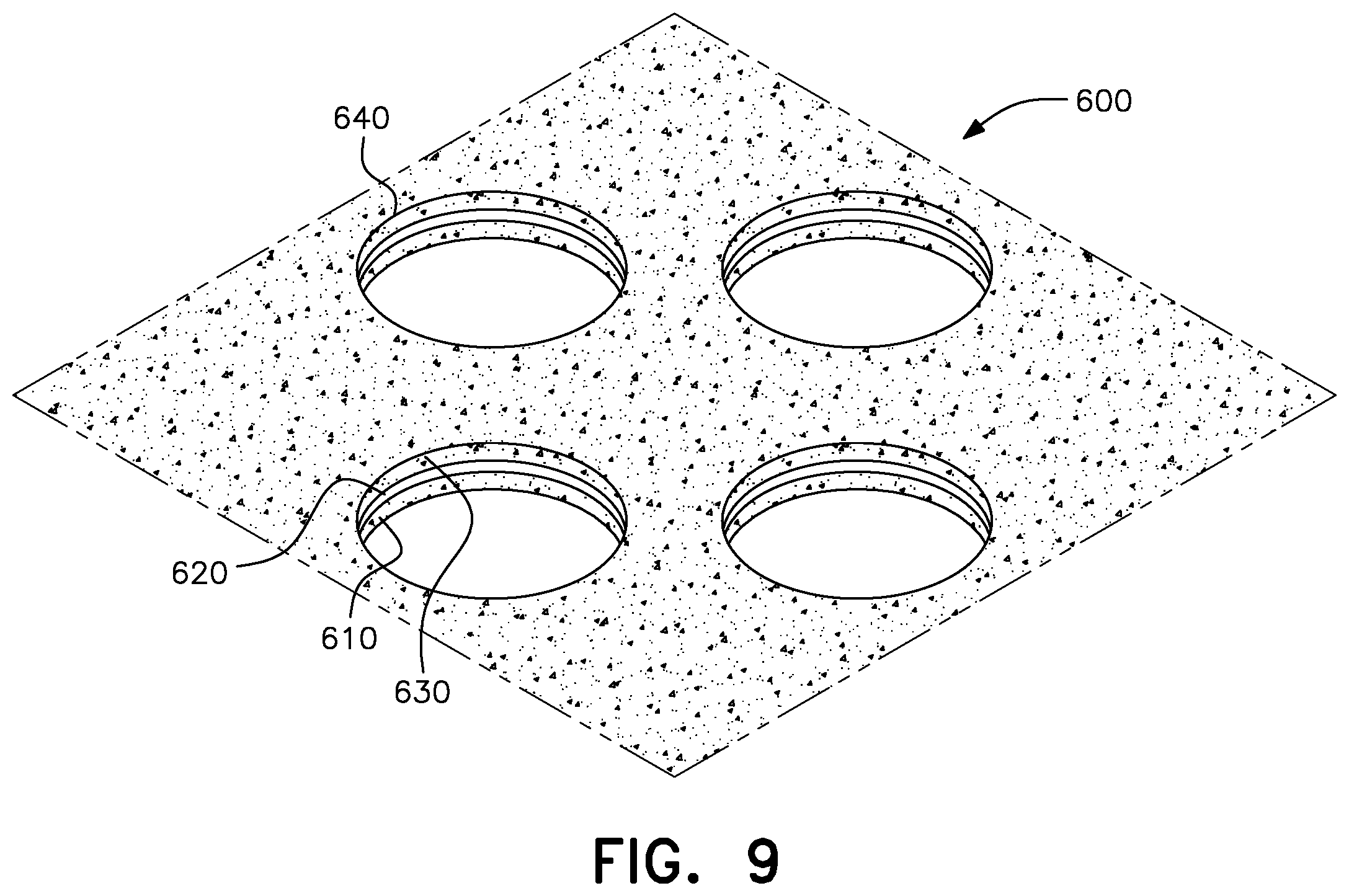 Patent US12139870 Figure 9 – Multilayer integral geogrids having a cellular layer structure, and methods of making and using same
