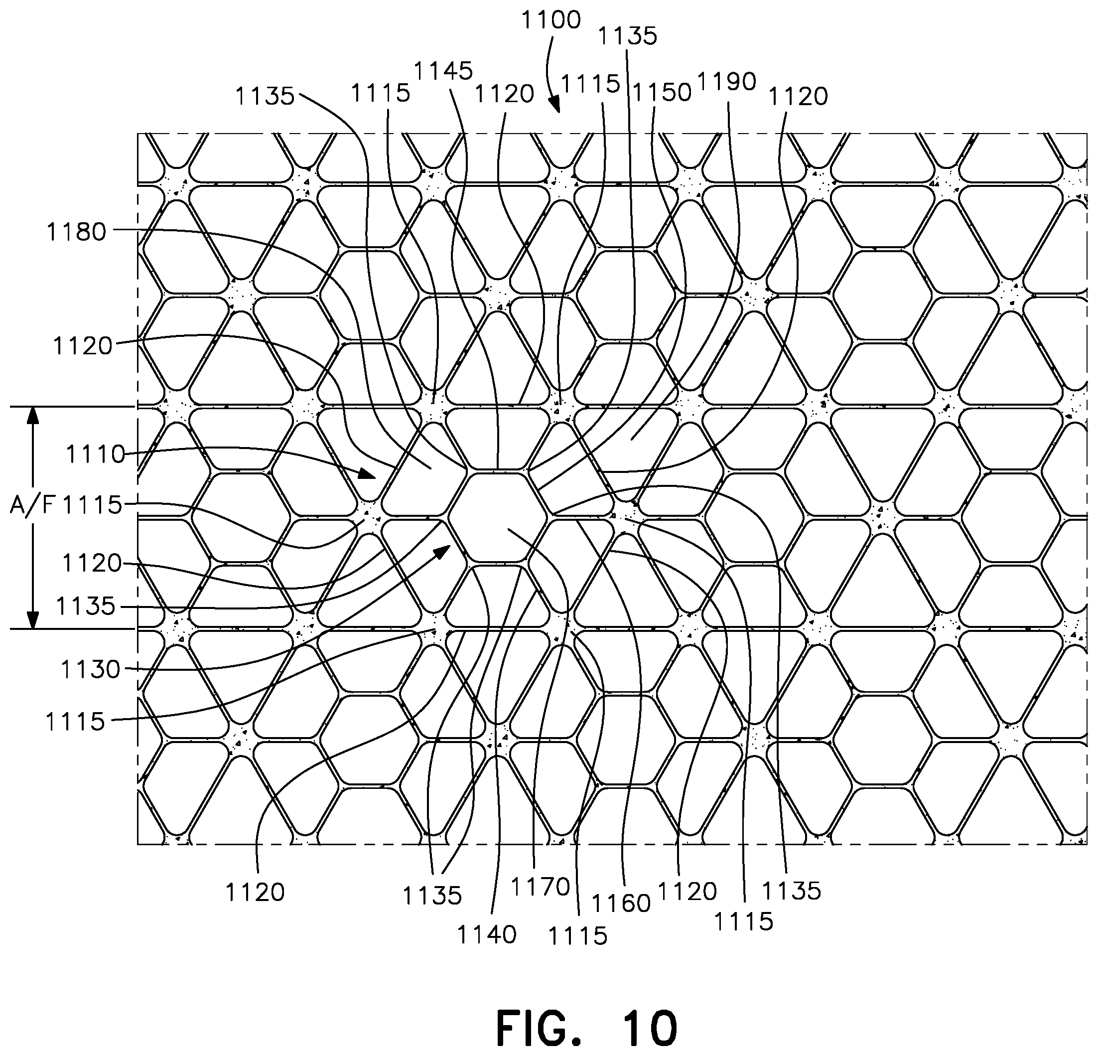 Patent US12139870 Figure 10 – Multilayer integral geogrids having a cellular layer structure, and methods of making and using same