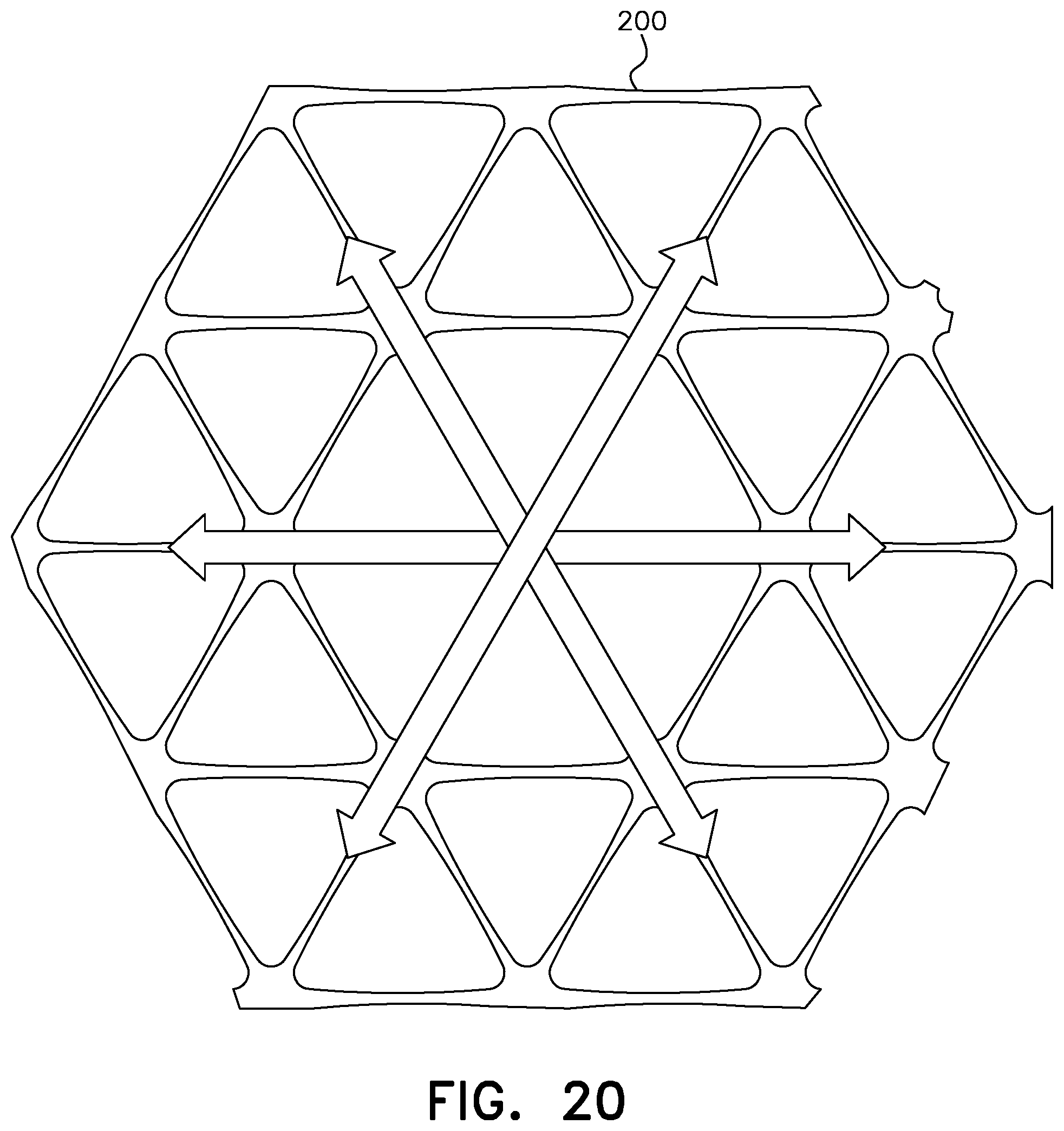 Patent US12139870 Figure 20 – Multilayer integral geogrids having a cellular layer structure, and methods of making and using same