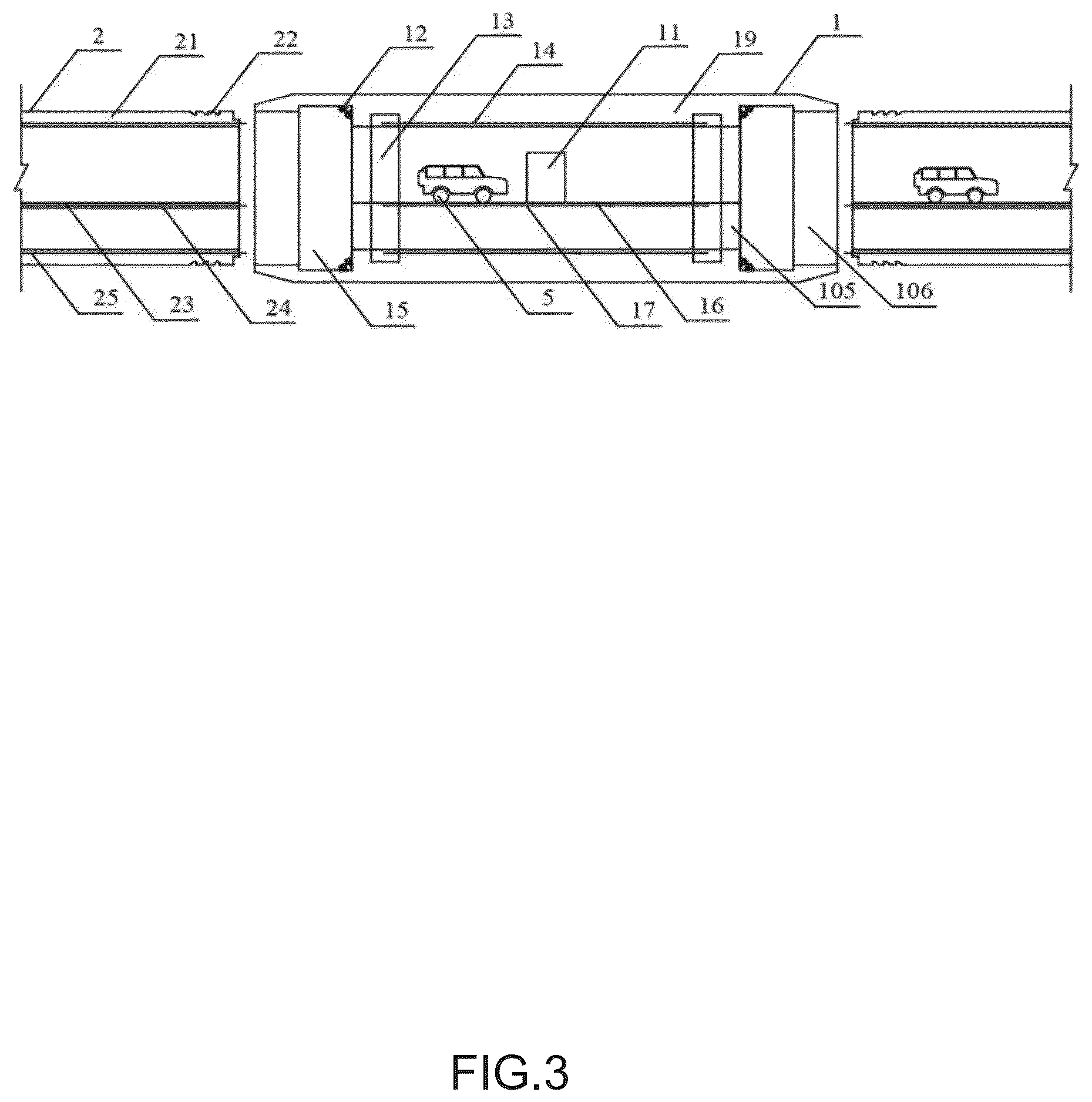 Patent US12139873 Figure 3 – Tube joint apparatus for double-tube floating tunnel and construction method thereof