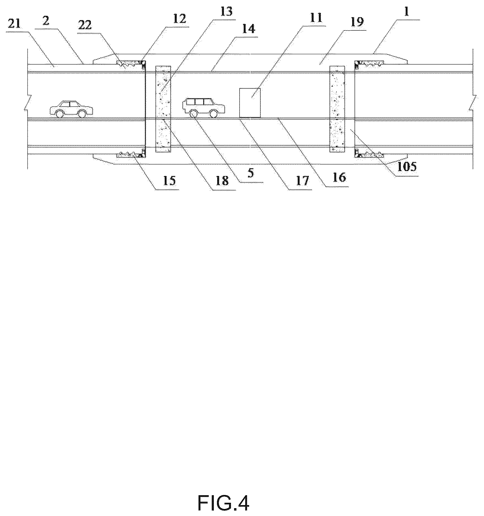Patent US12139873 Figure 4 – Tube joint apparatus for double-tube floating tunnel and construction method thereof