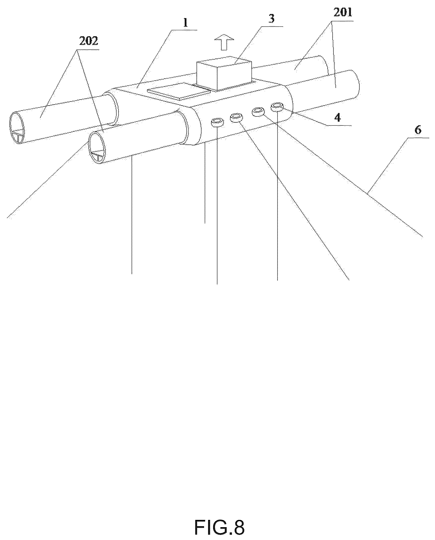 Patent US12139873 Figure 8 – Tube joint apparatus for double-tube floating tunnel and construction method thereof
