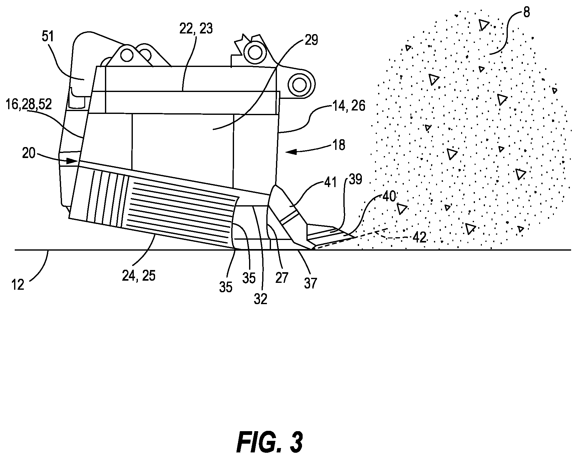 Patent US12139879 Figure 3 – Work machine dipper with improved dig and payload performance