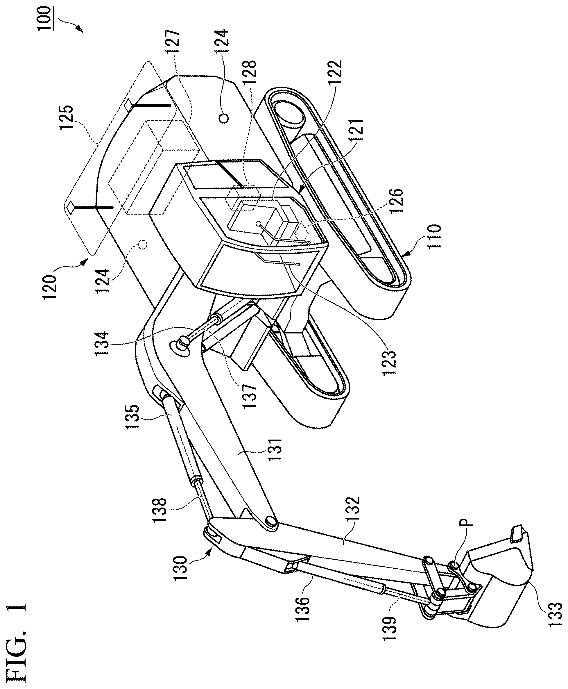 Patent US12139880 — Control device, loading machine, and control method to determine a target azimuth direction — Figure 1
