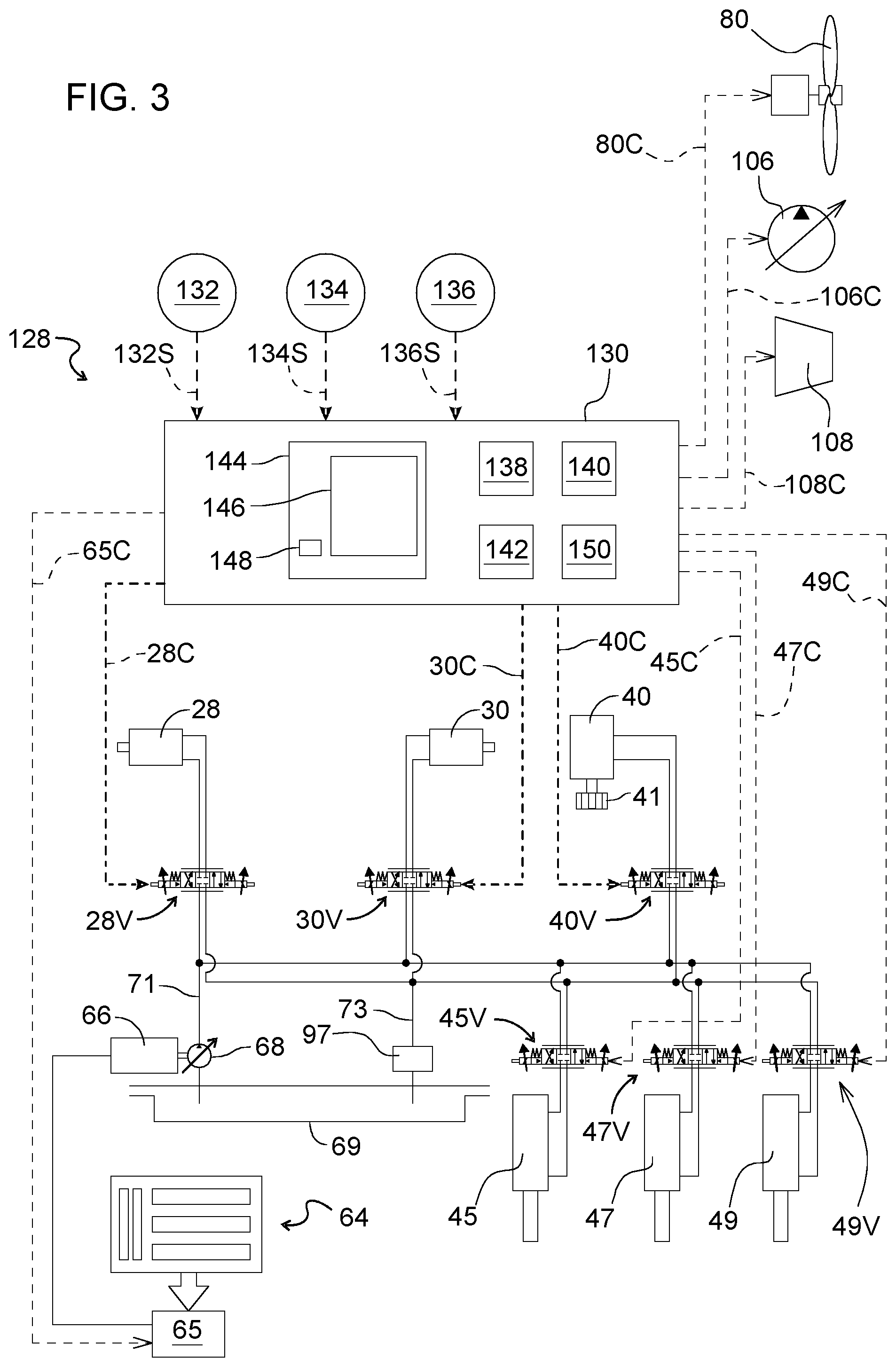 Patent US12139886 Figure 3 – Integrated vehicle and battery thermal management of an electric excavator