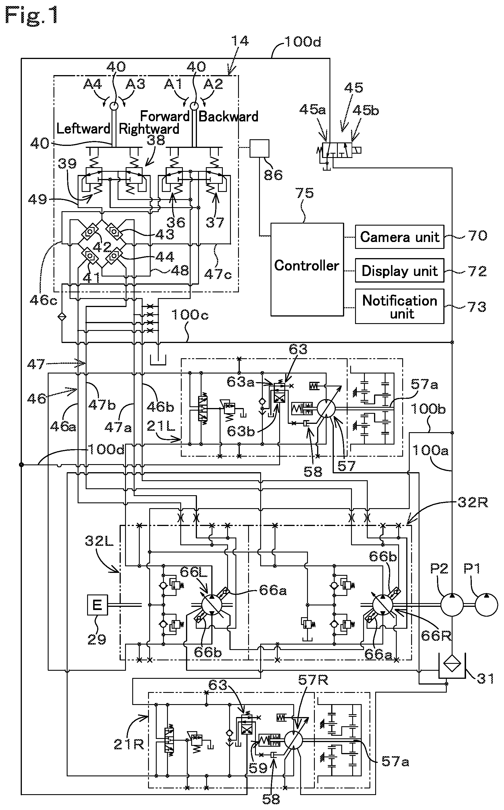 Patent US12139888 Figure 1 – Working machine
