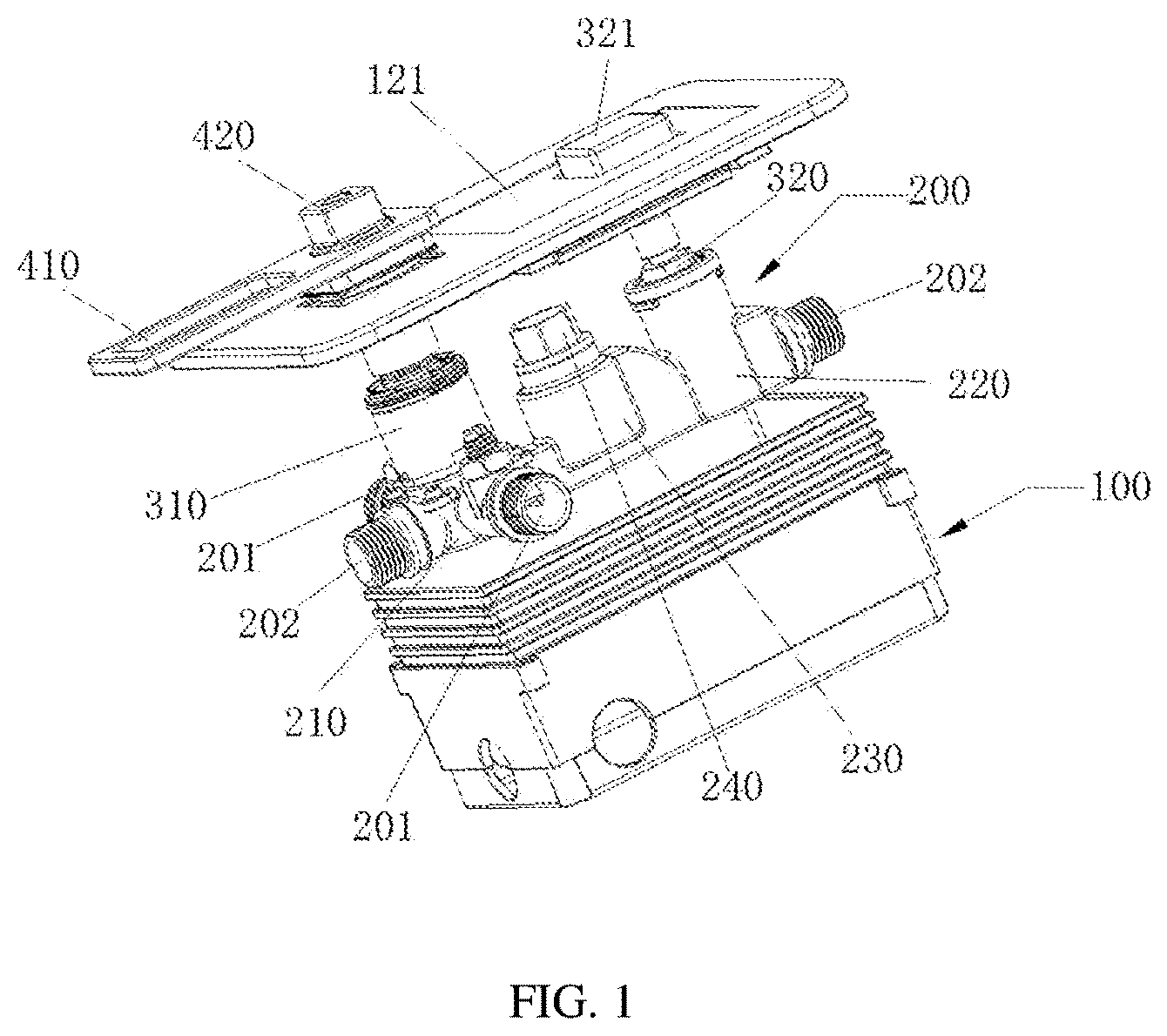Patent US12139893 Figure 1 – Wall-concealed faucet and shower system
