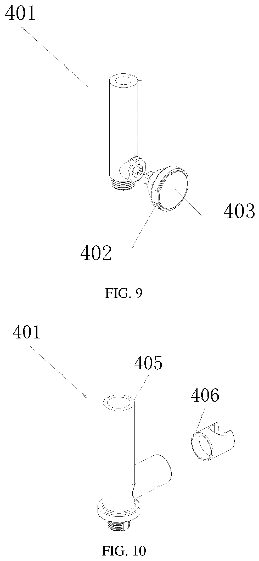 Patent US12139896 Figure 6 – Outlet water switching device with temperature display and shower system