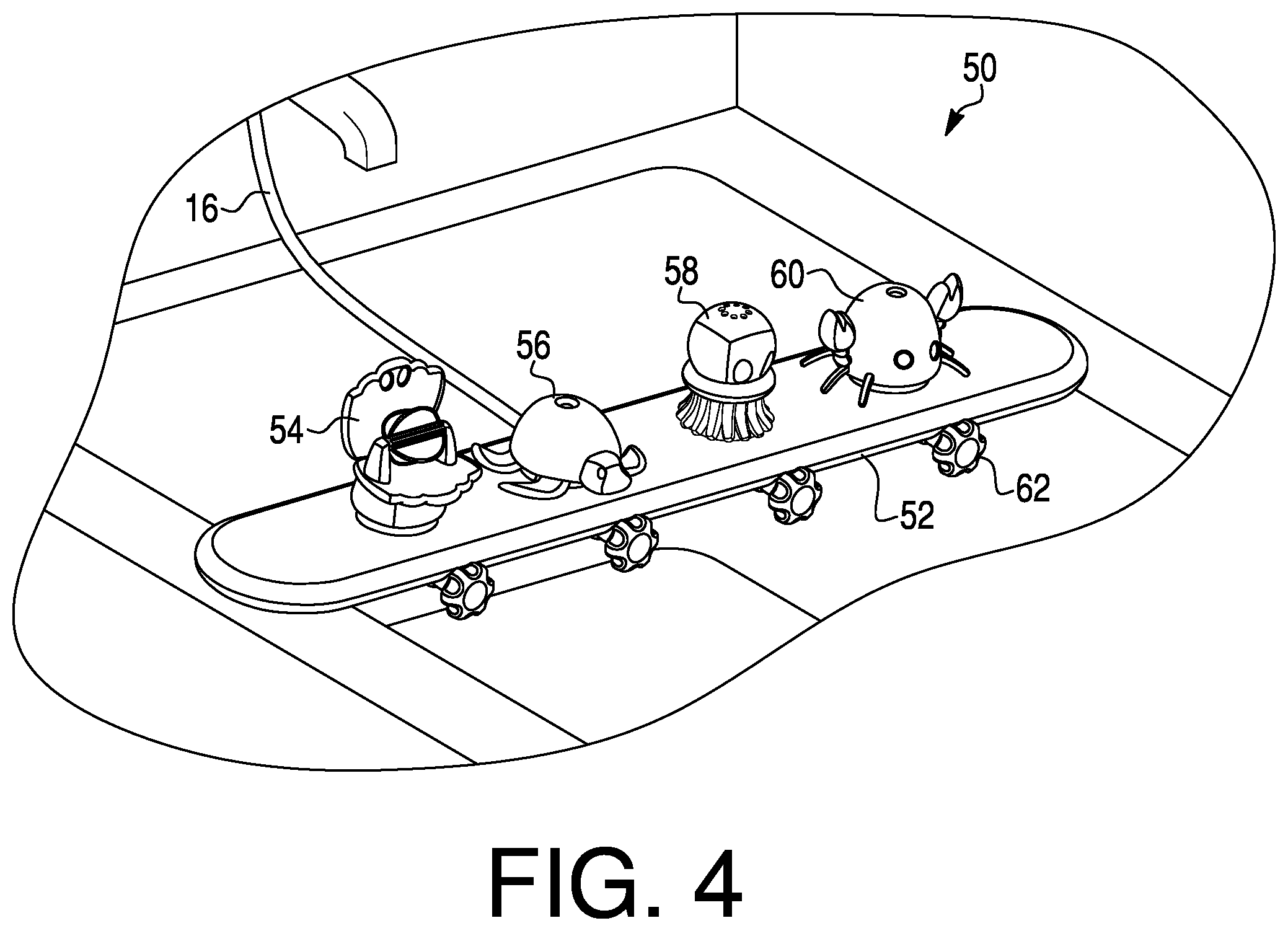 Patent US12139897 Figure 4 – Systems and methods for diverting water from a shower head and distributing within a bathtub or shower basin