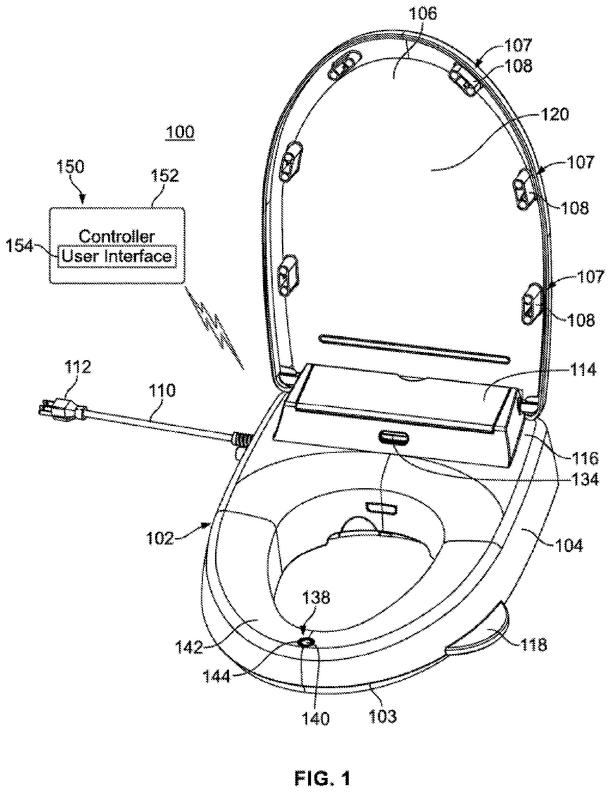Patent US12139902 Figure 1 – Toilet seat assembly