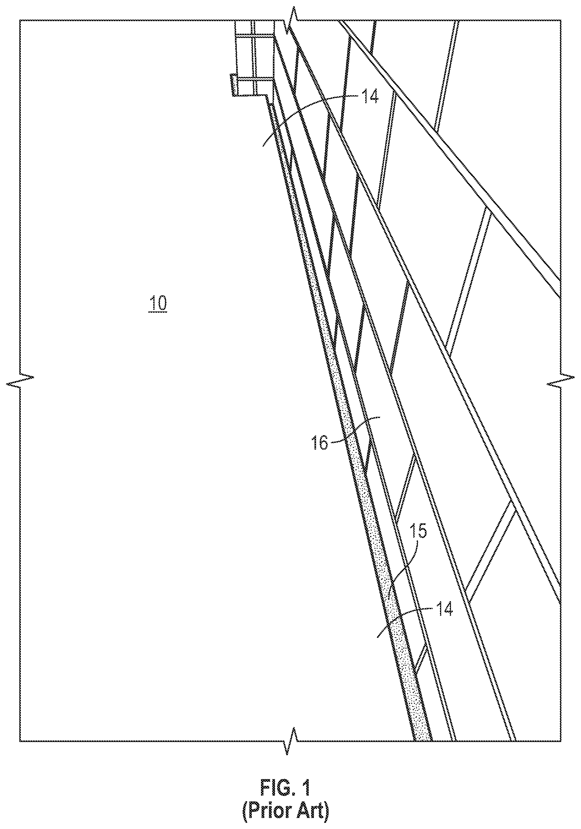 Patent US12139906 Figure 1 – Dual channel drainage seal for channeling water seepage and mitigating radon gas admittance in a basement or subterranean area