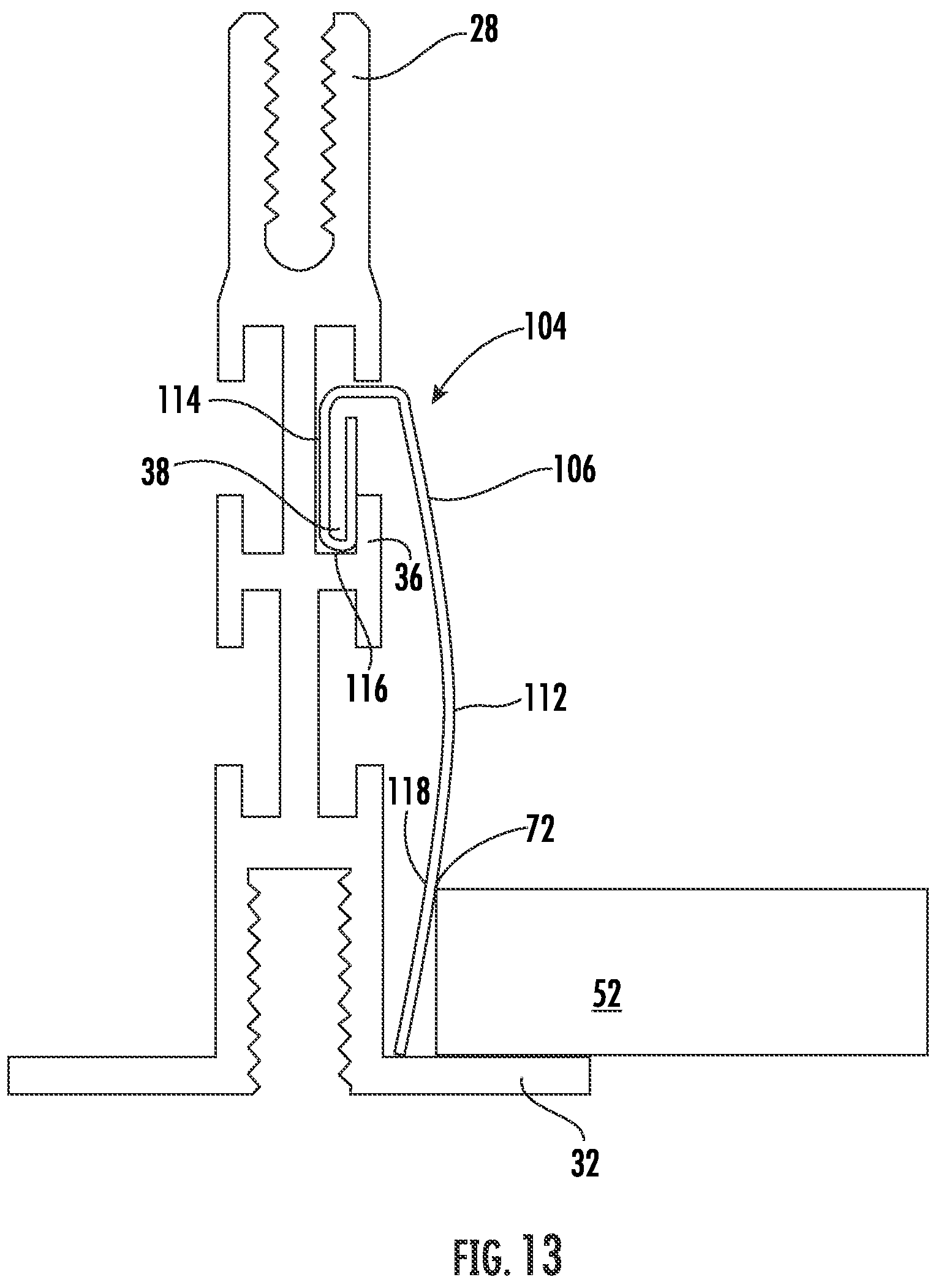 Patent US12139908 Figure 14 – Suspended ceiling panel holding clip