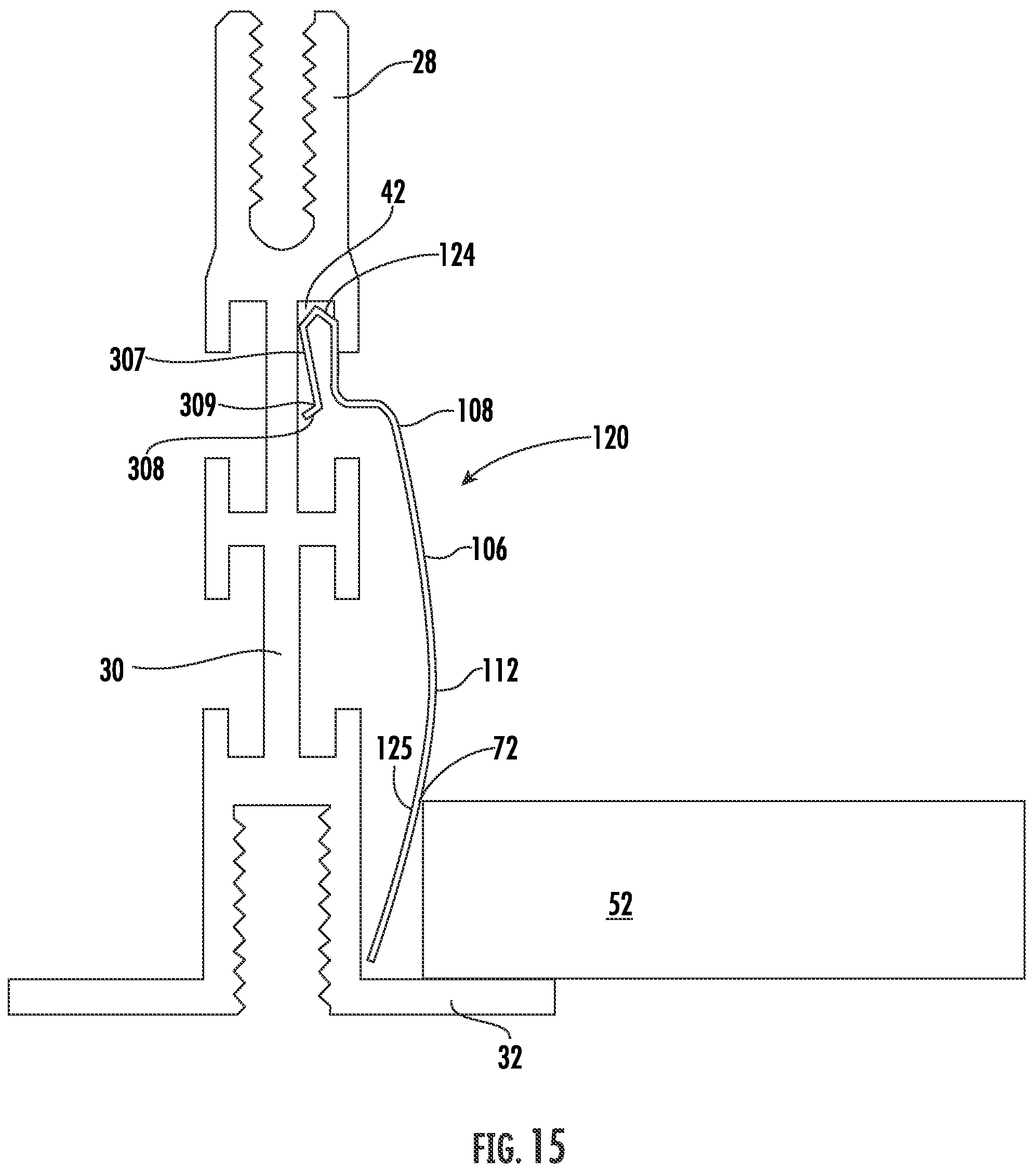 Patent US12139908 Figure 16 – Suspended ceiling panel holding clip