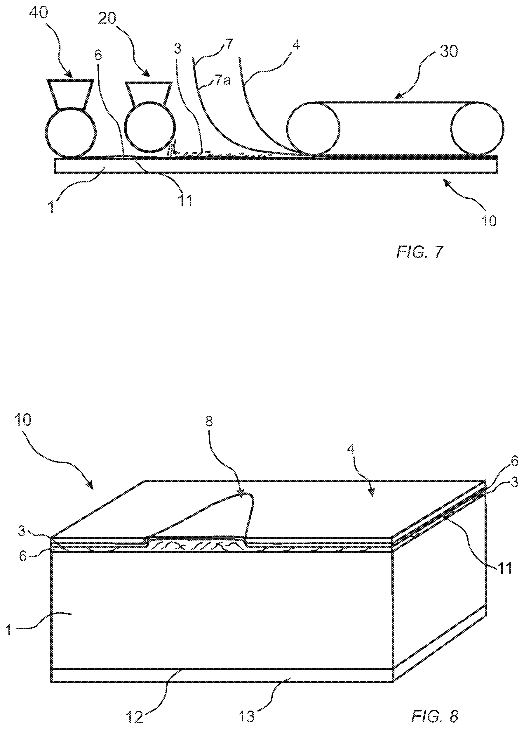 Patent US12139909 Figure 4 – Method to produce a building panel and a building panel