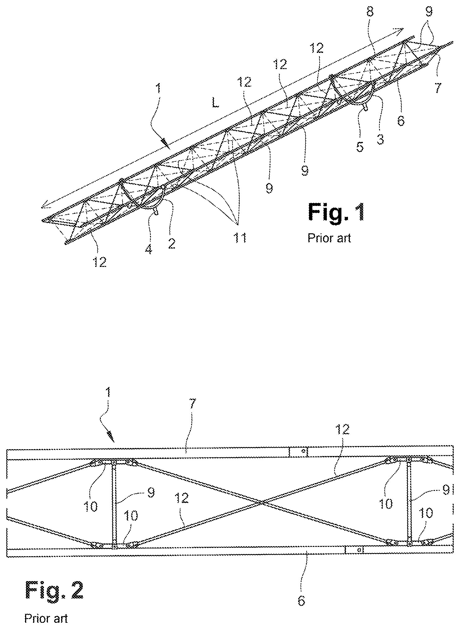 Patent US12139912 Figure 1 – Foldable truss structure, in particular for solar tracker