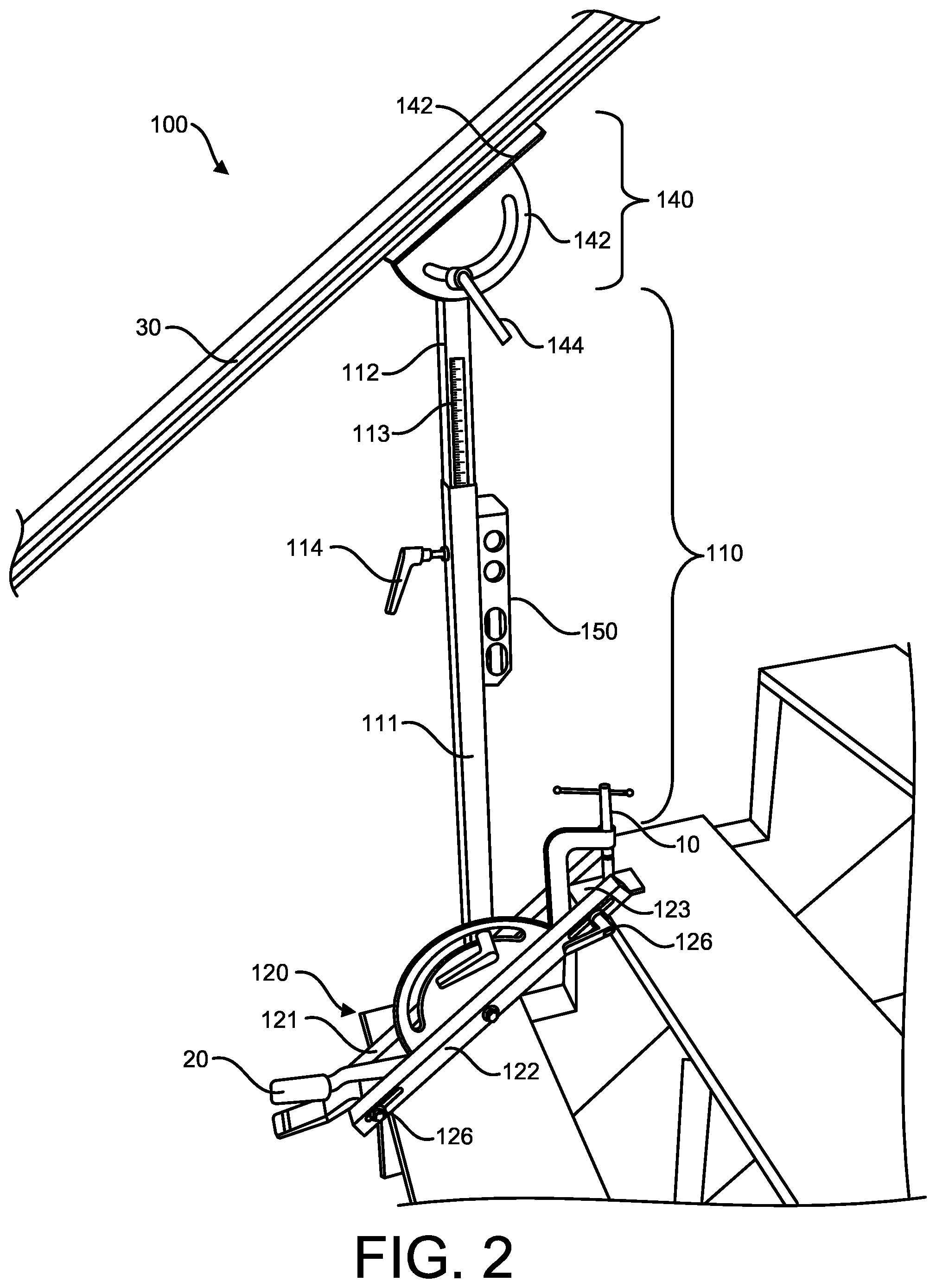 Patent US12139916 Figure 2 – Staircase handrail support device