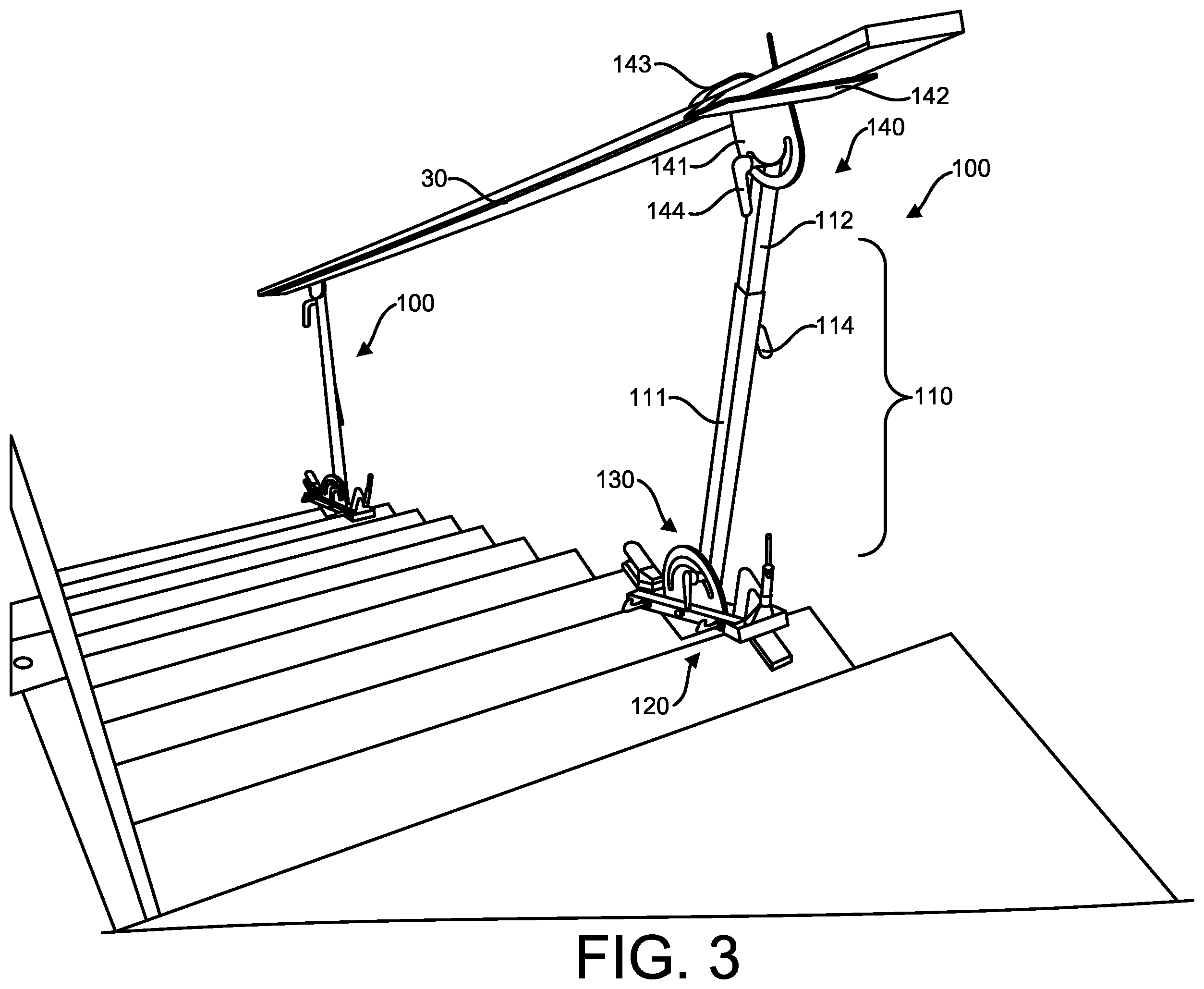 Patent US12139916 Figure 3 – Staircase handrail support device