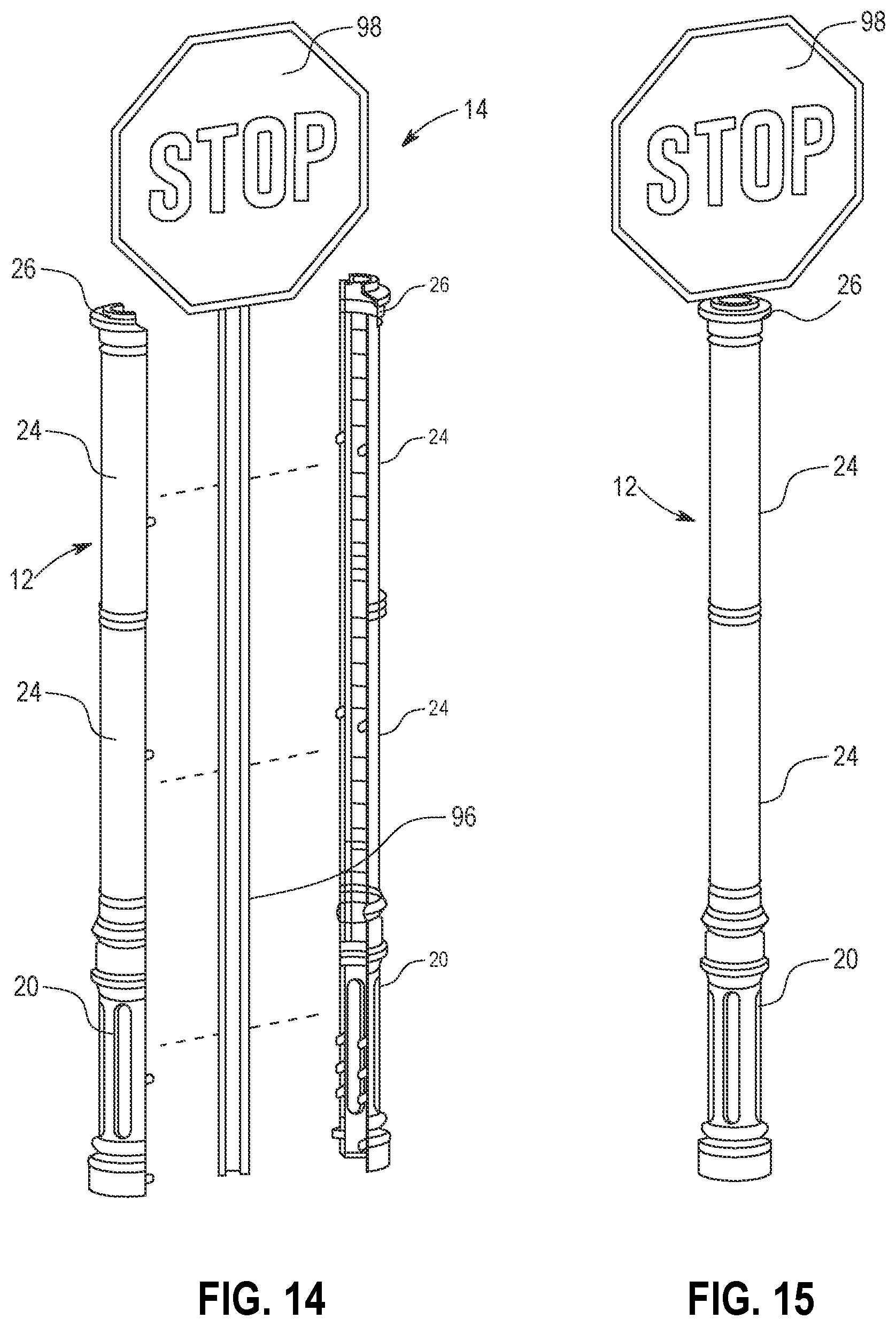 Patent US12139921 Figure 7 – Pole cover assembly for a street pole, sign and other objects for improving visibility and aesthetic appeal