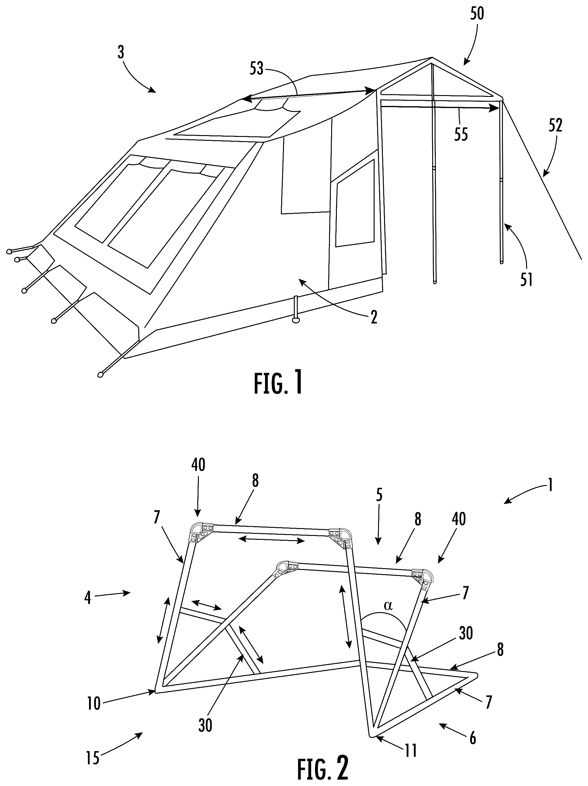 Patent US12139923 Figure 1 – Tent