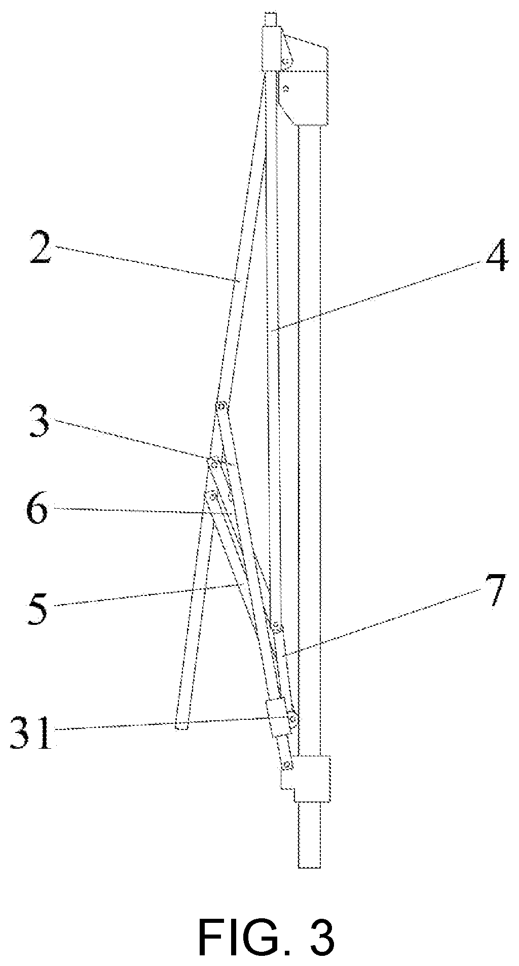 Patent US12139926 Figure 3 – Folding tent eave automatically-overhanging structure applicable to eave overhanging rods in various lengths