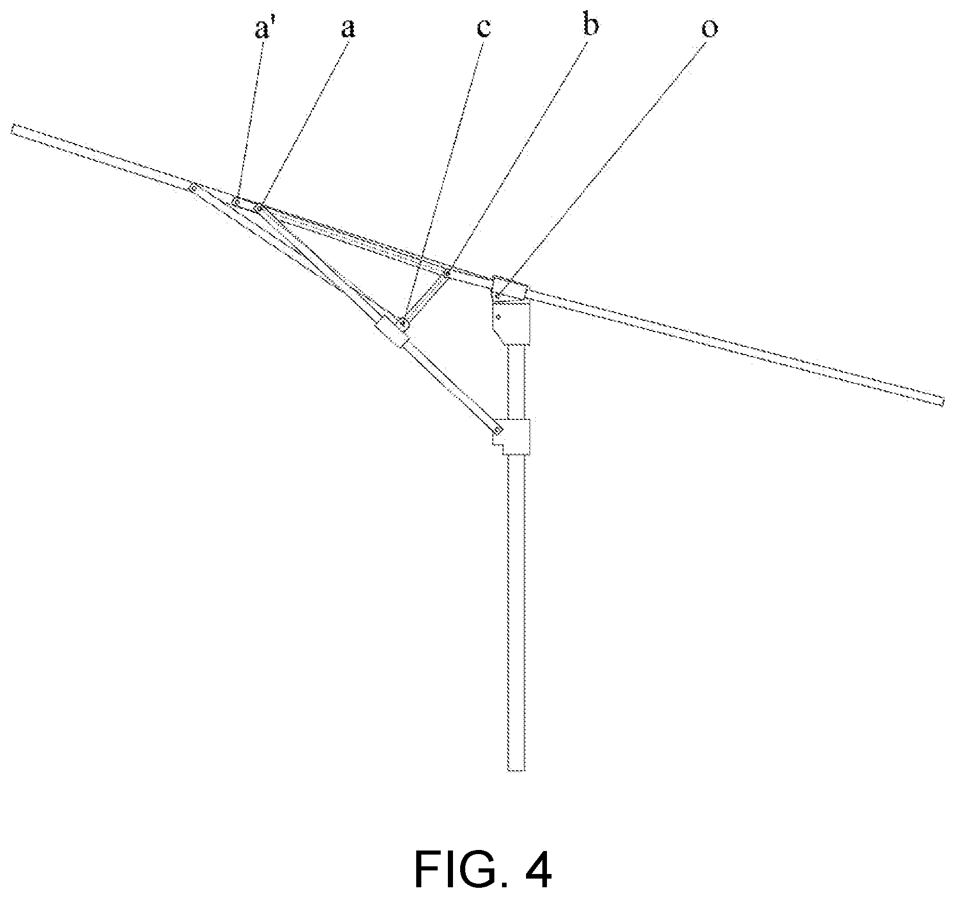 Patent US12139926 Figure 4 – Folding tent eave automatically-overhanging structure applicable to eave overhanging rods in various lengths