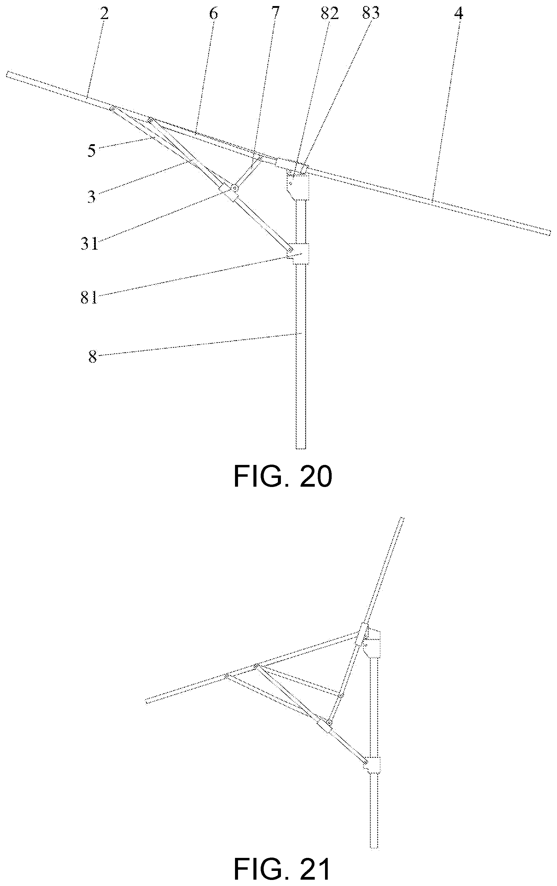 Patent US12139926 Figure 13 – Folding tent eave automatically-overhanging structure applicable to eave overhanging rods in various lengths