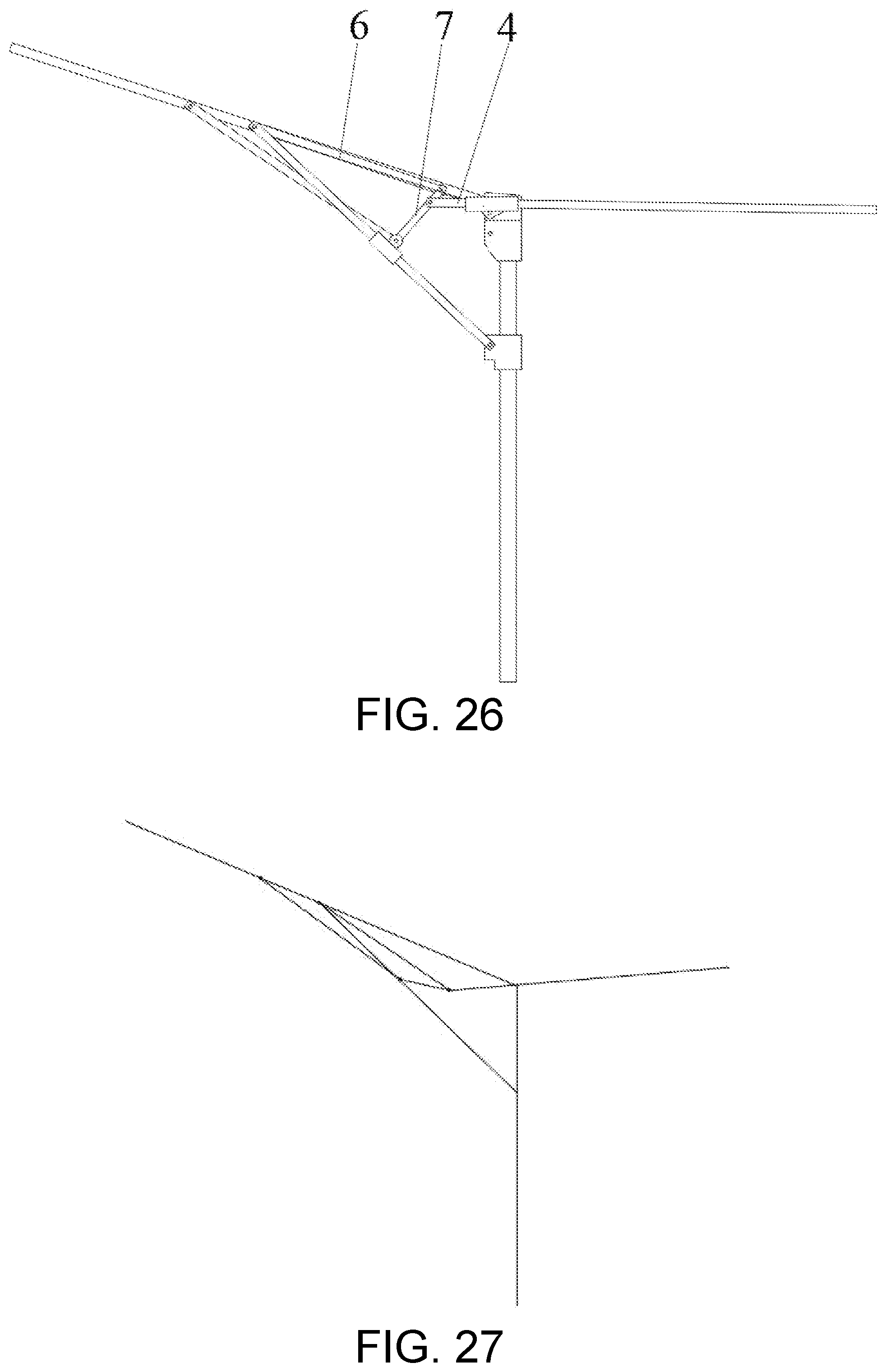 Patent US12139926 Figure 16 – Folding tent eave automatically-overhanging structure applicable to eave overhanging rods in various lengths