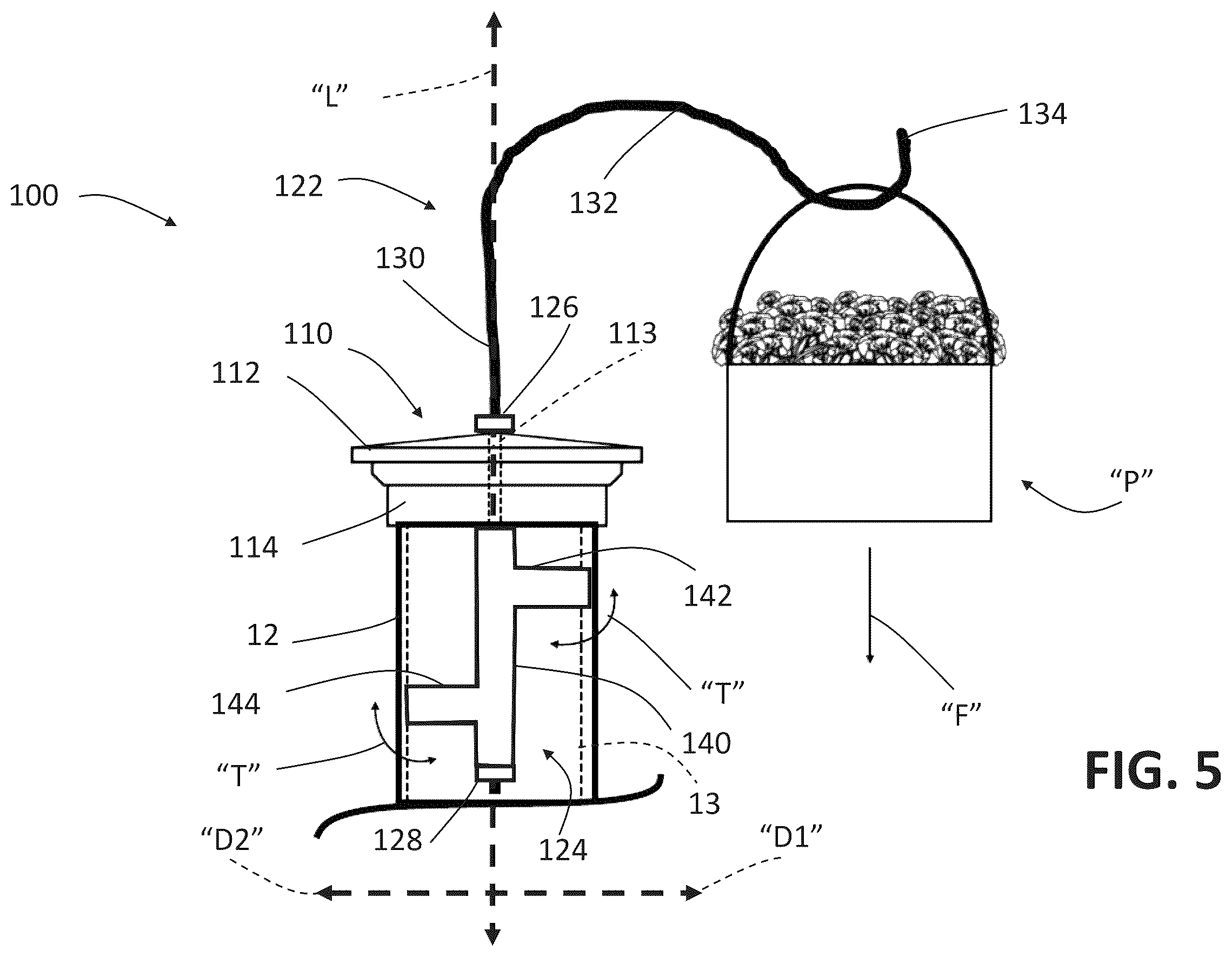 Patent US12139928 Figure 5 – Fence post cap assembly with hanger and fence system incorporating the same